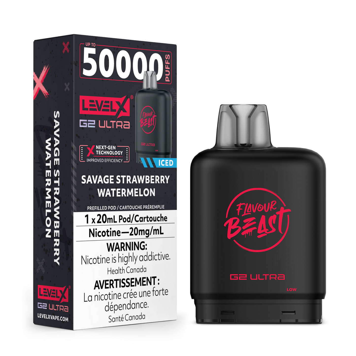 LEVEL X G2 ULTRA 50K SAVAGE STRAWBERRY WATERMELON  20MG