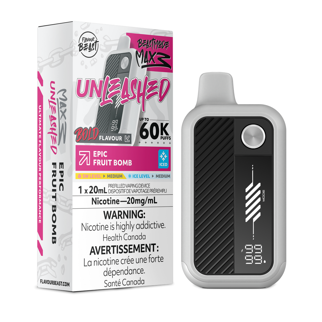 BEAST MODE MAX 3 UNLEASHED 60K EPIC FRUIT BOMB ICED 20MG
