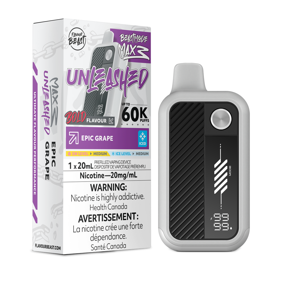 BEAST MODE MAX 3 UNLEASHED 60K EPIC GRAPE ICED 20MG