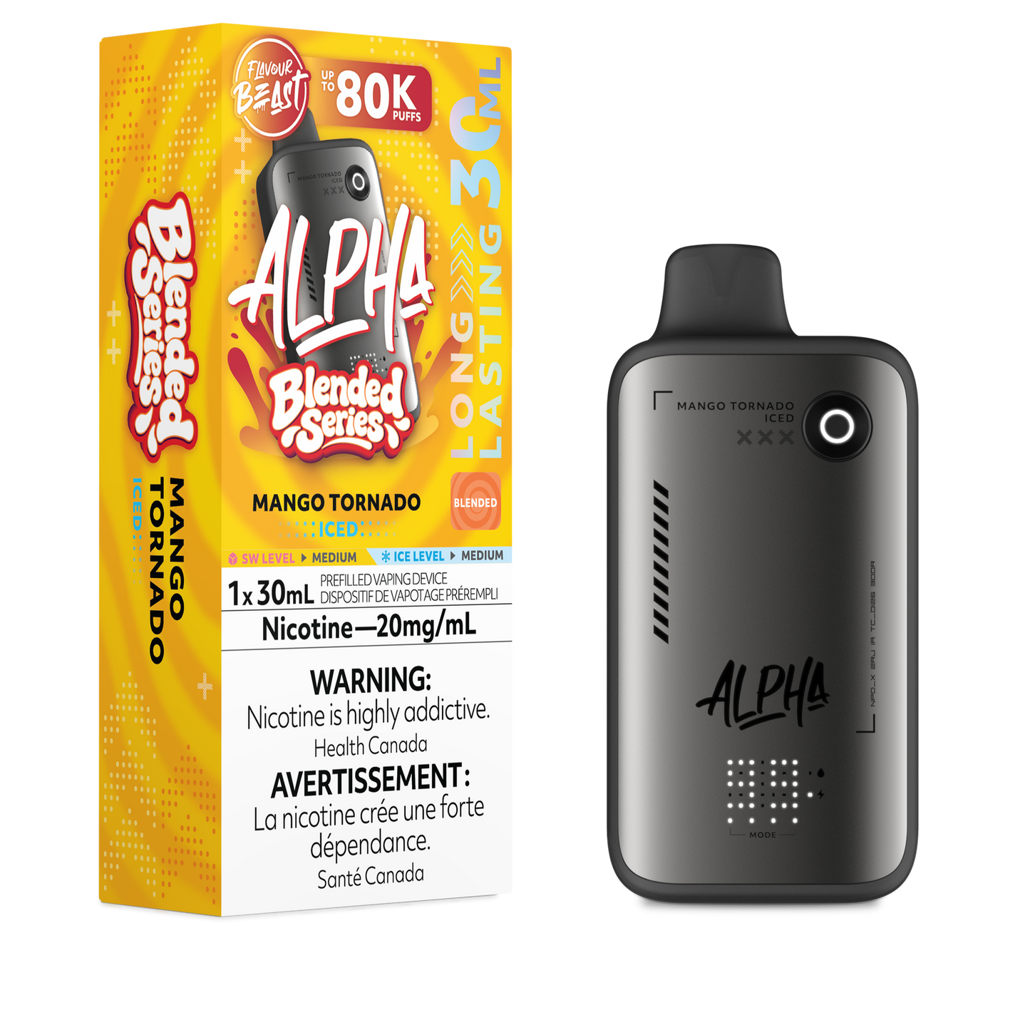 FLAVOUR BEAST ALPHA 80K MANGO TORNADO ICED 20MG