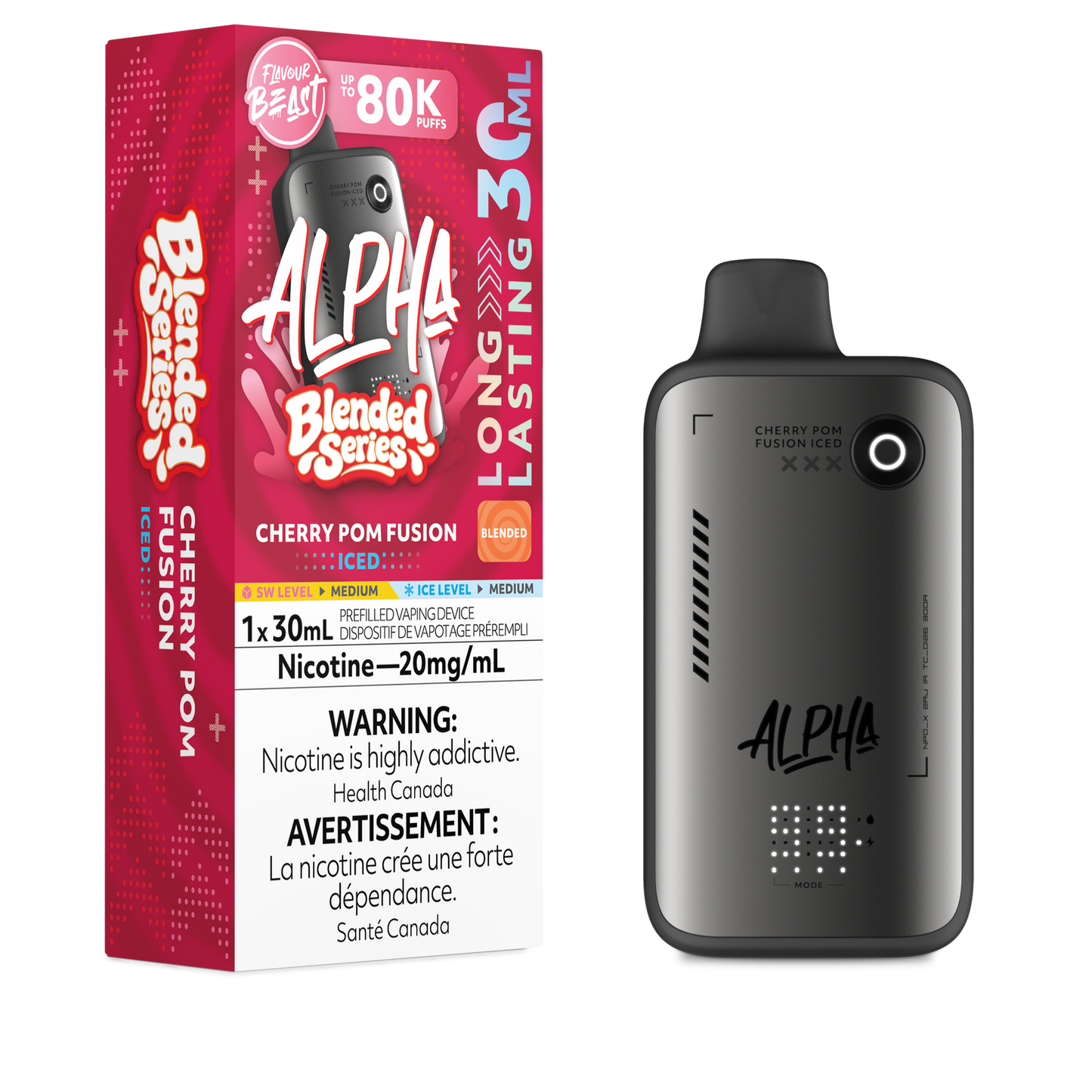 FLAVOUR BEAST ALPHA 80K CHERRY POM FUSION ICED 20MG