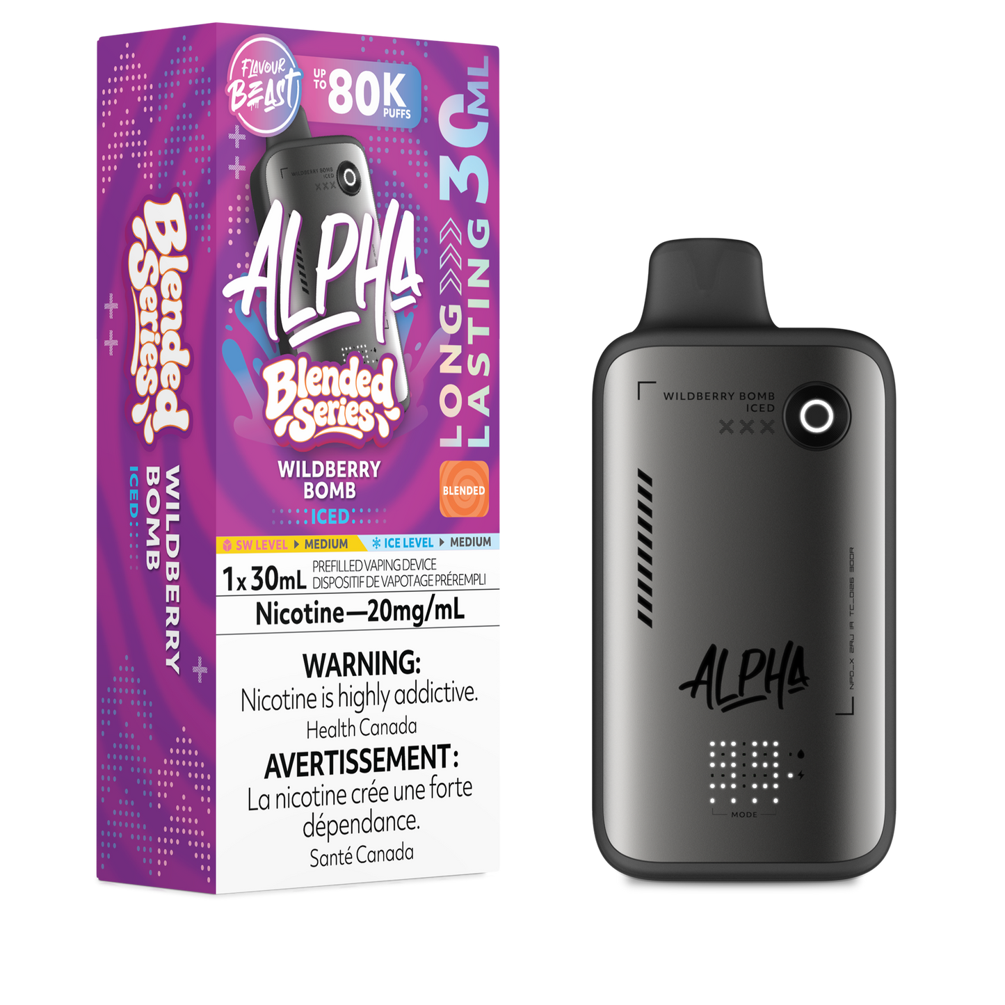 FLAVOUR BEAST ALPHA 80K WILDBERRY BOMB ICED 20MG