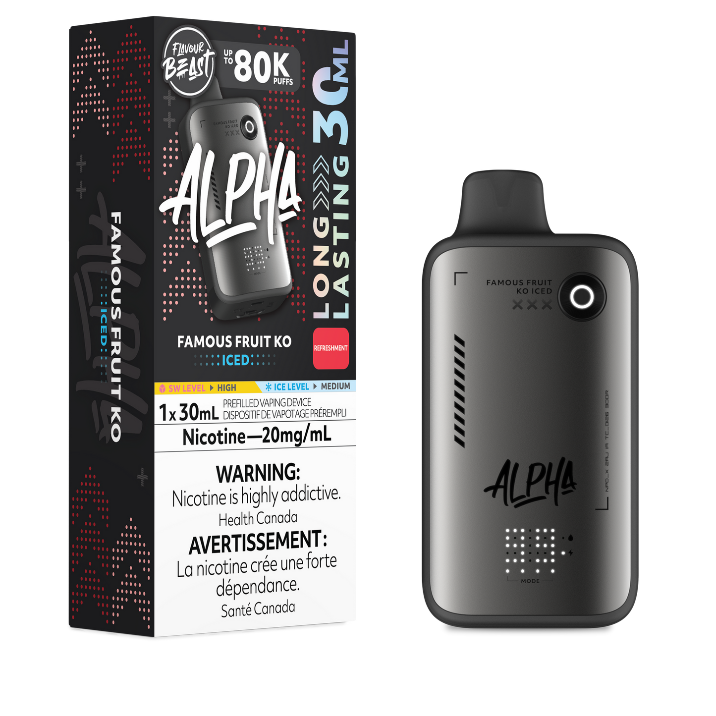 FLAVOUR BEAST ALPHA 80K FAMOUS FRUIT KO ICED 20MG