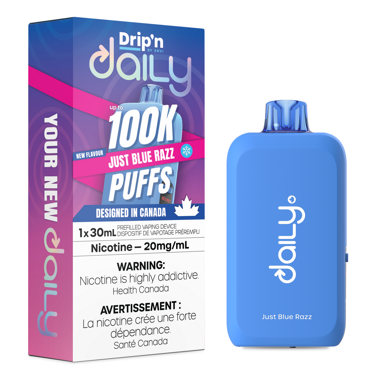 DRIP'N DAILY 100K JUST BLUE RAZZ ICED 20MG