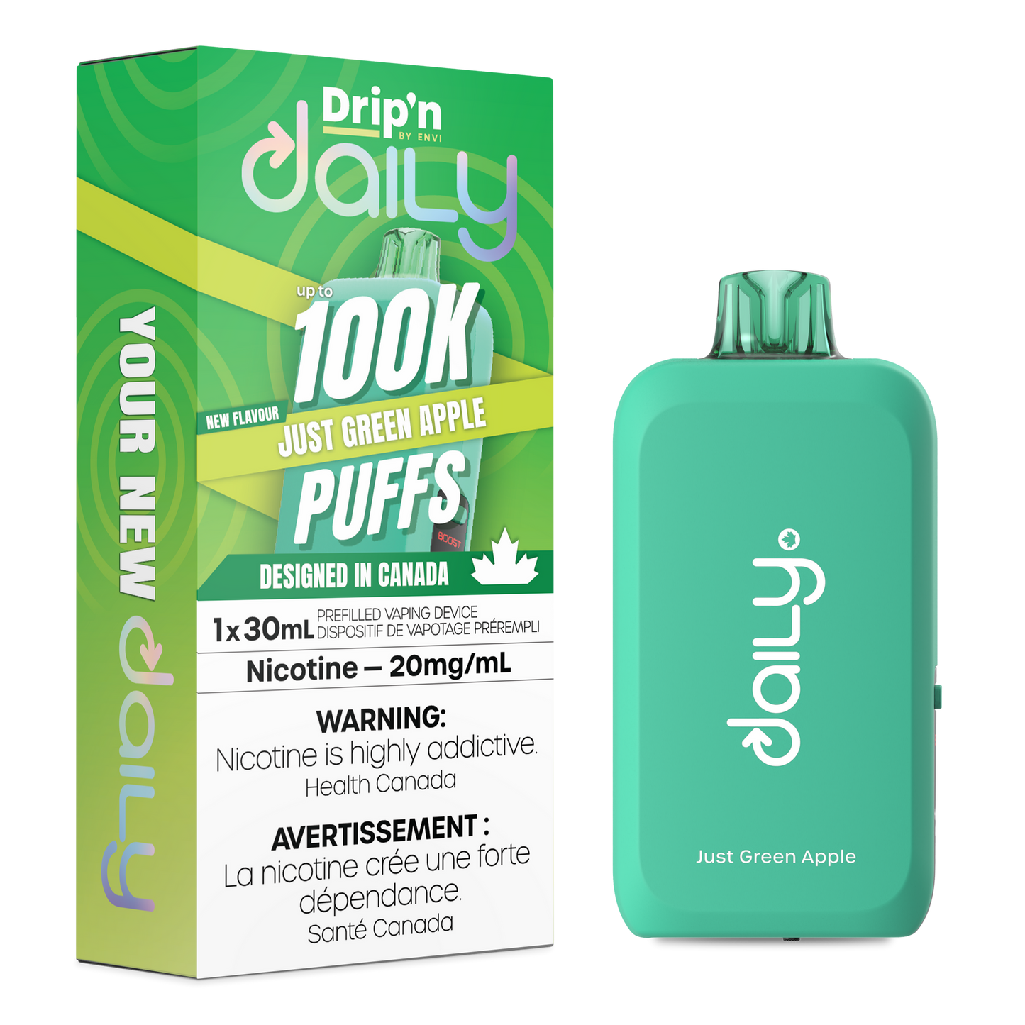 DRIP'N DAILY 100K JUST GREEN APPLE 20MG