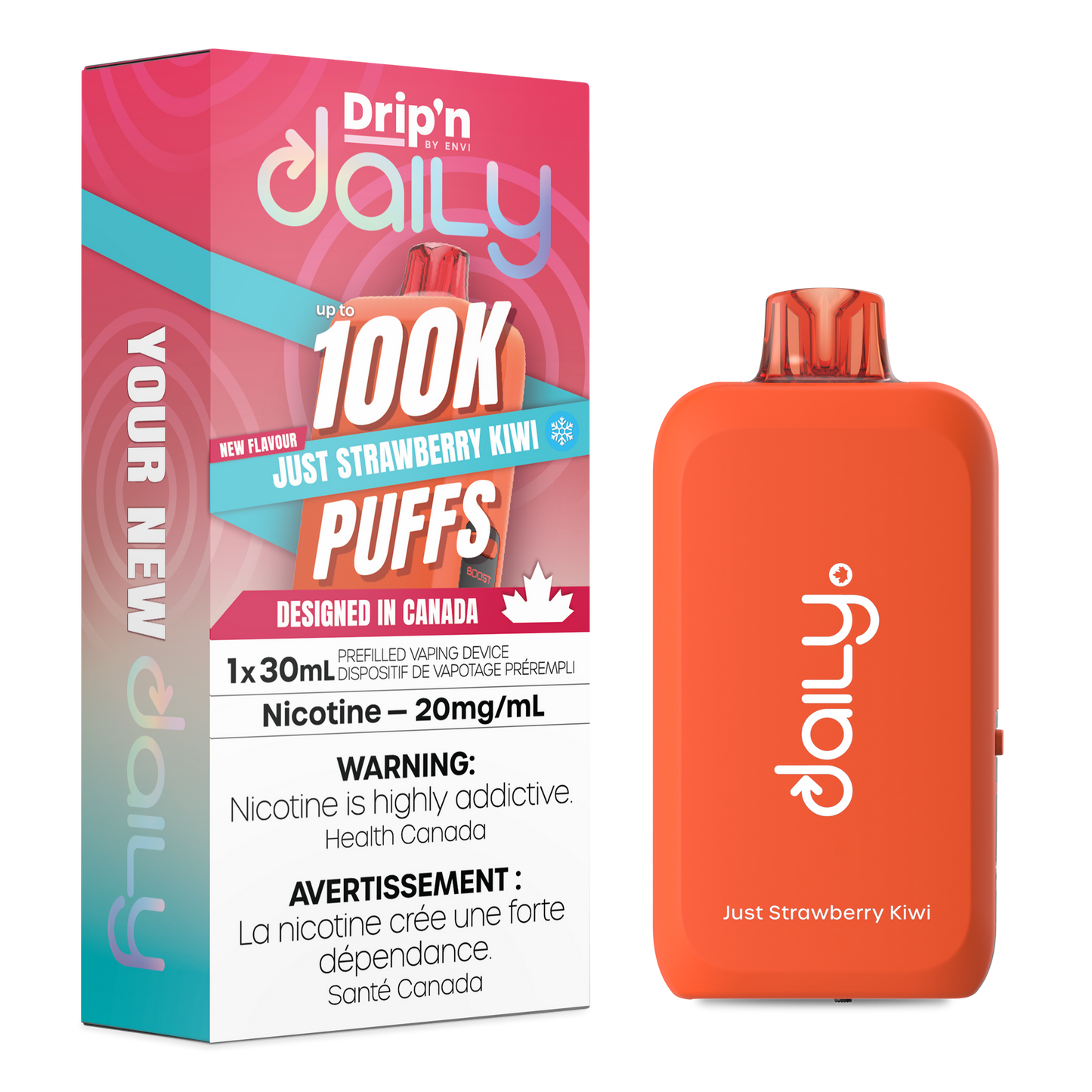 DRIP'N DAILY 100K JUST STRAWBERRY KIWI ICED 20MG