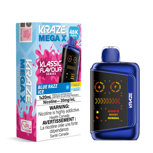 KRAZE MEGA X 48K BLUE RAZZ ICE 20MG