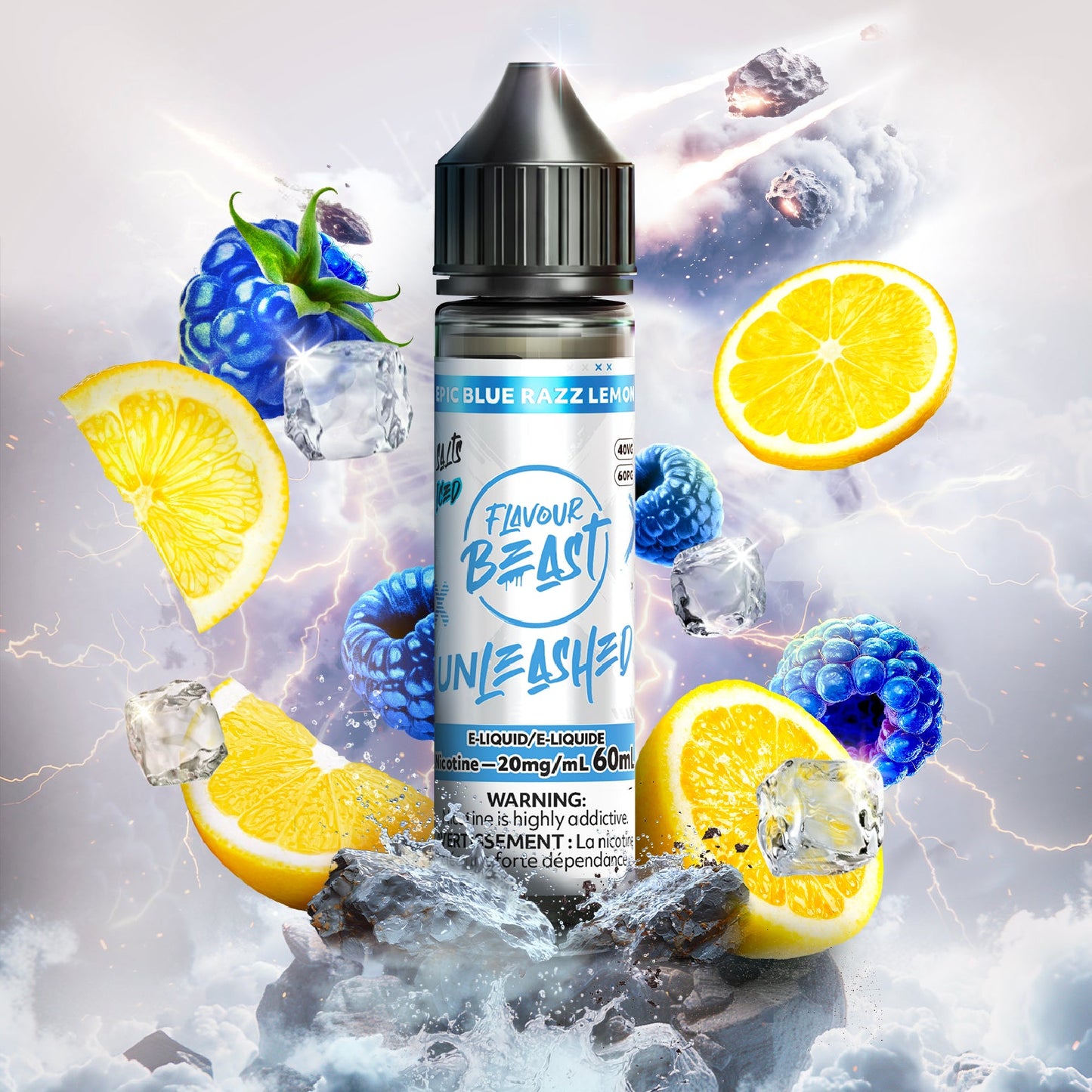 UNLEASHED 60ML EPIC BLUE RAZZ LEMON ICED 20MG