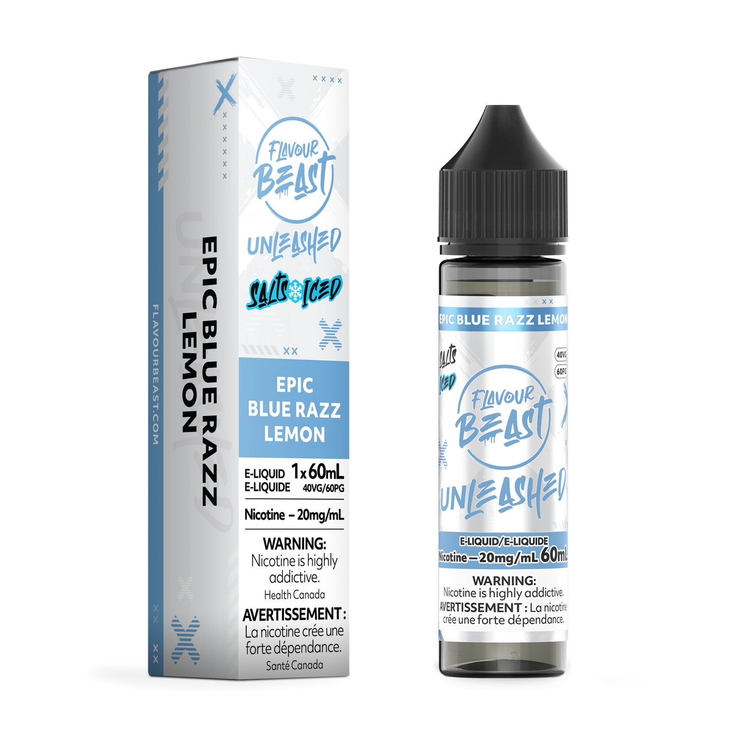UNLEASHED 60ML EPIC BLUE RAZZ LEMON ICED 20MG