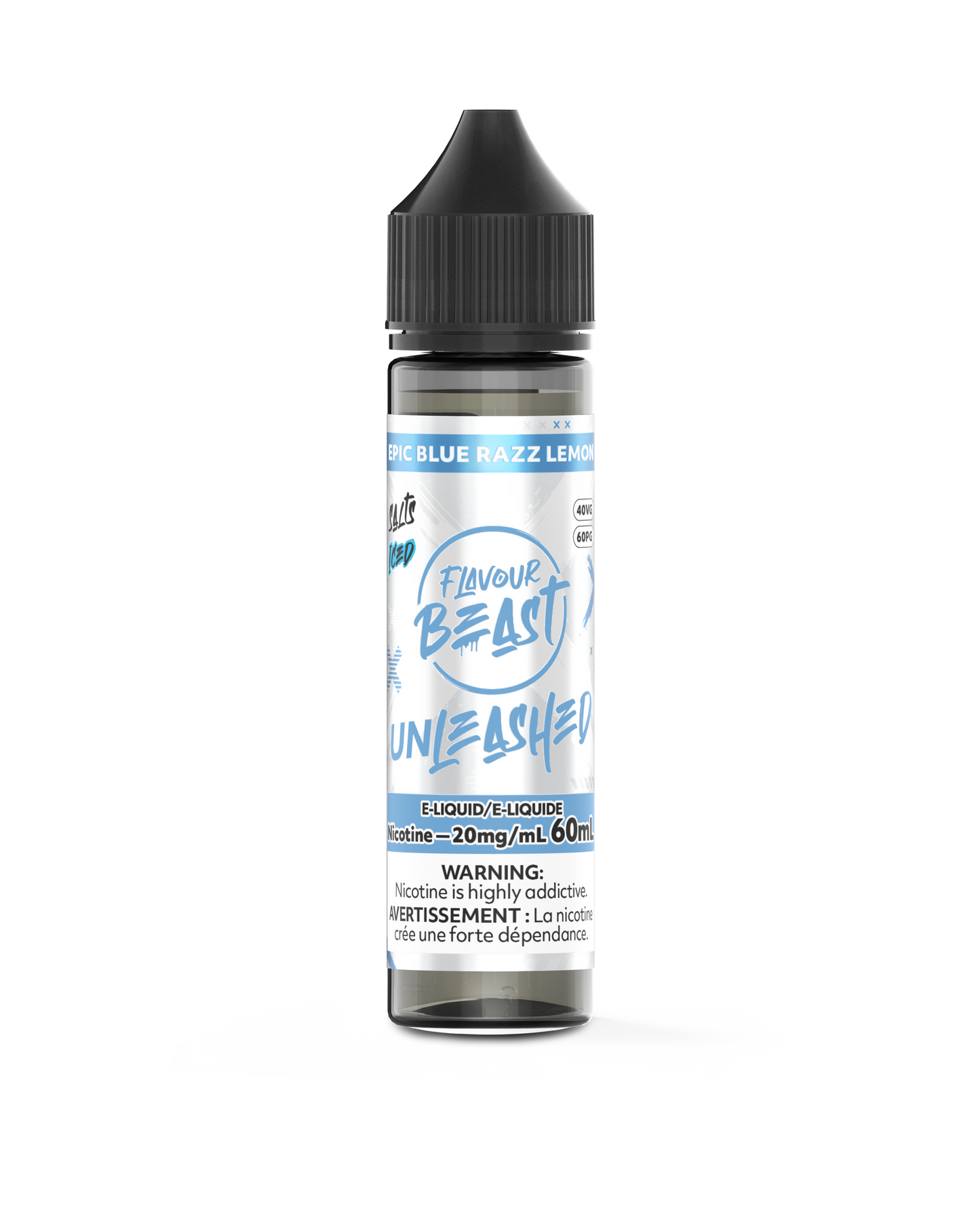 UNLEASHED 60ML EPIC BLUE RAZZ LEMON ICED 20MG