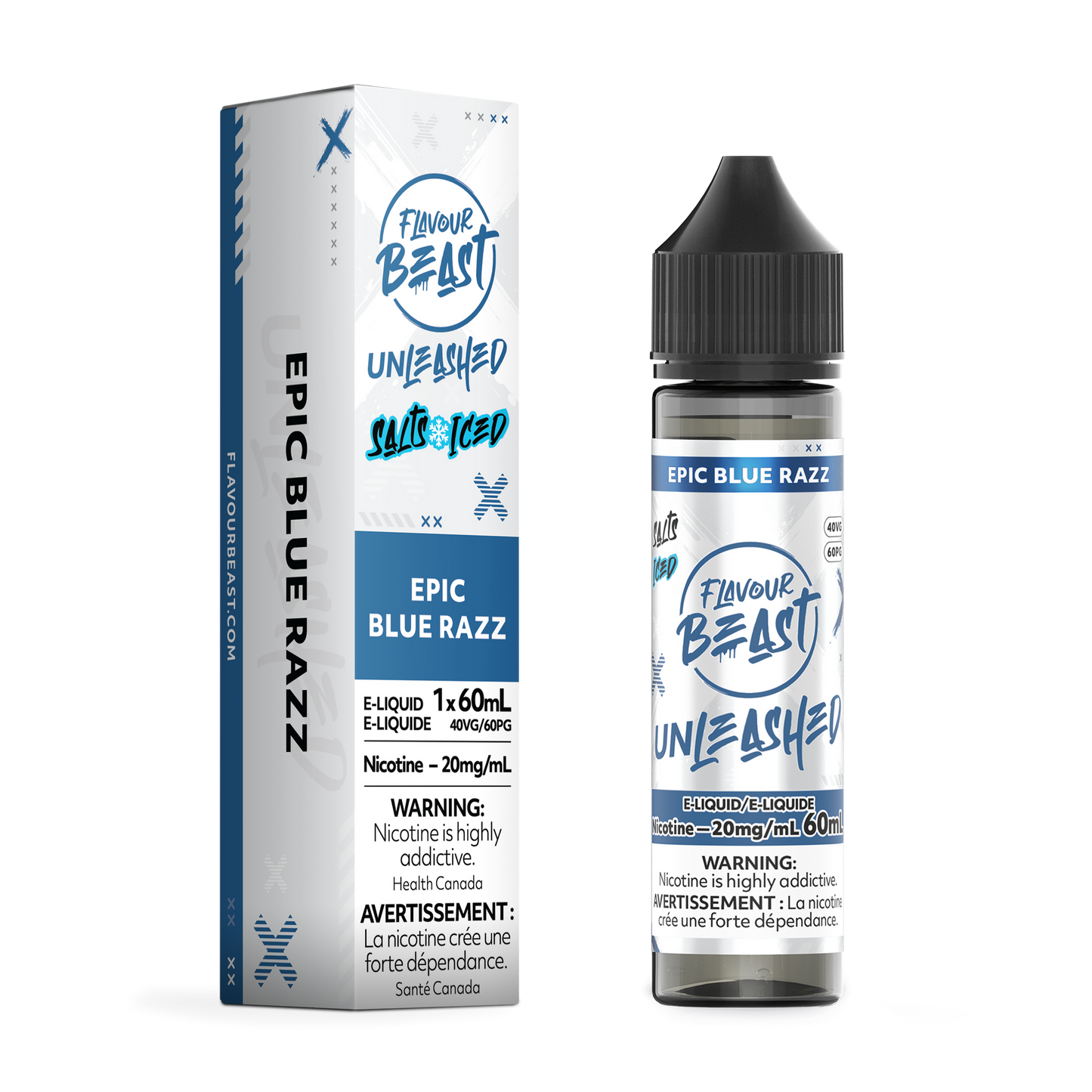 UNLEASHED 60ML EPIC BLUE RAZZ ICE 20MG