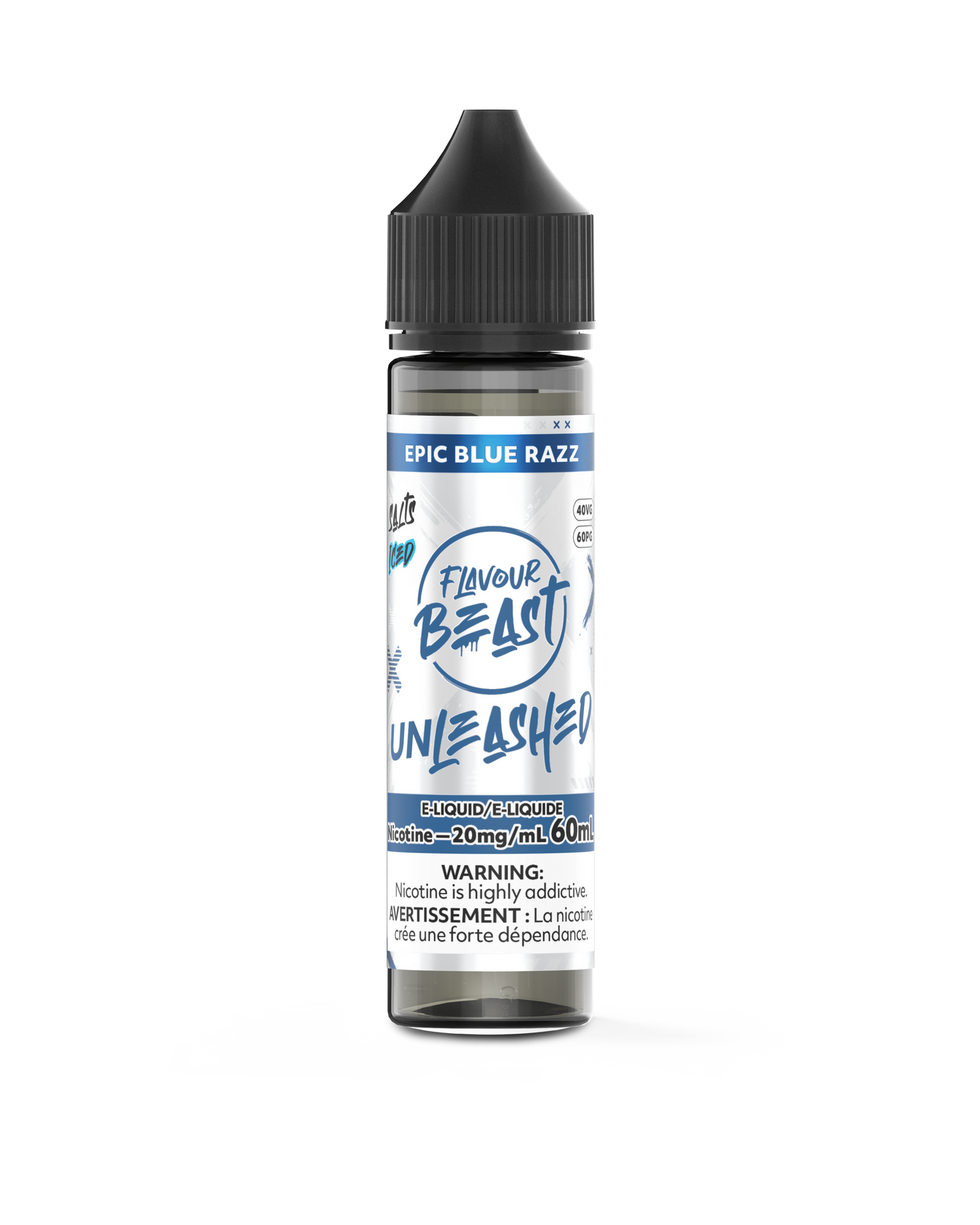 UNLEASHED 60ML EPIC BLUE RAZZ ICE 20MG