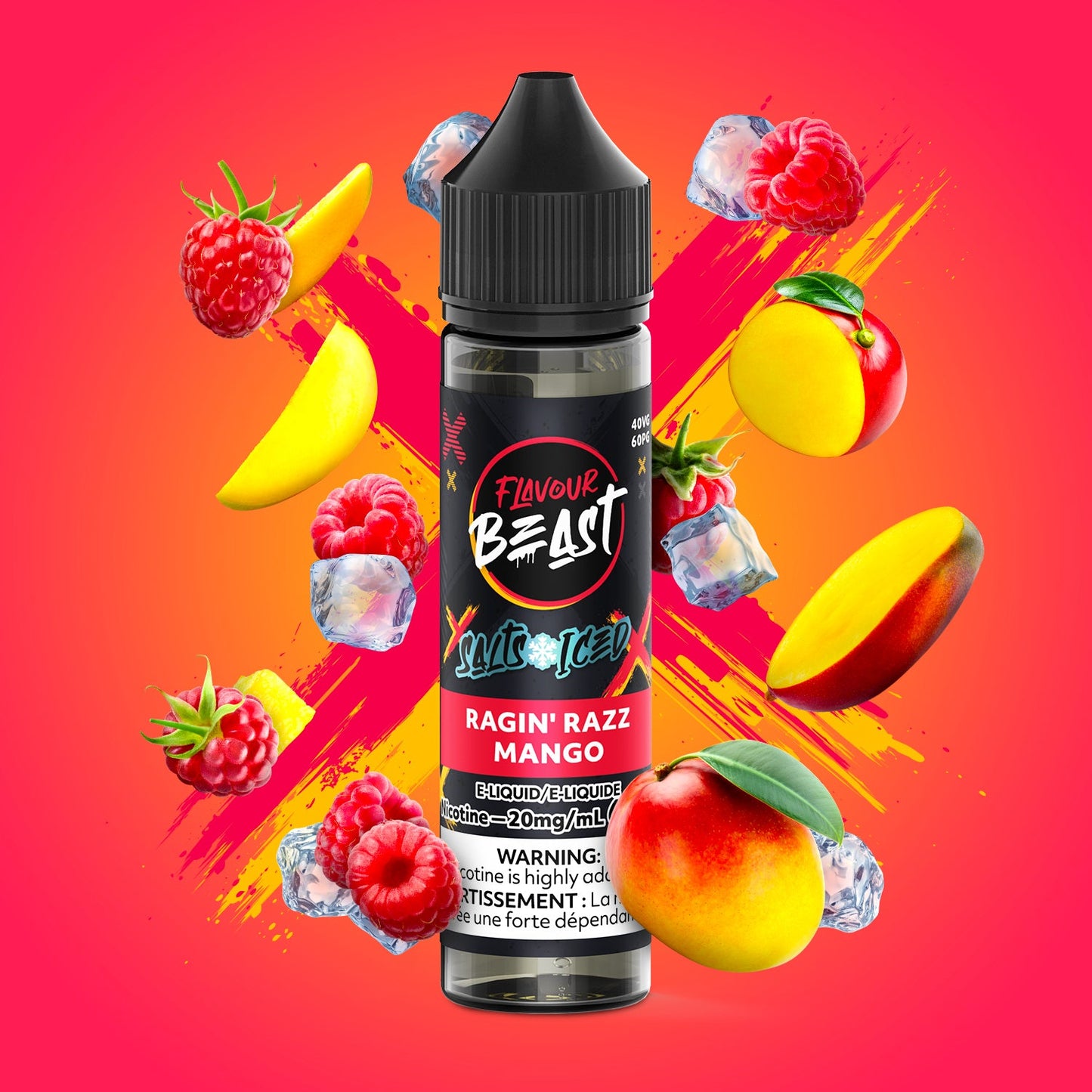FLAVOUR BEAST 60ML RAGIN' RAZZ MANGO ICED 20MG