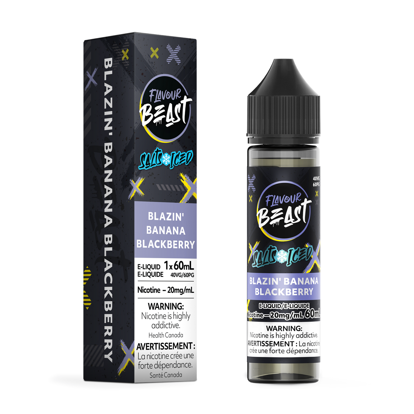 FLAVOUR BEAST 60ML BLAZIN' BANANA BLACKBERRY ICED 20MG