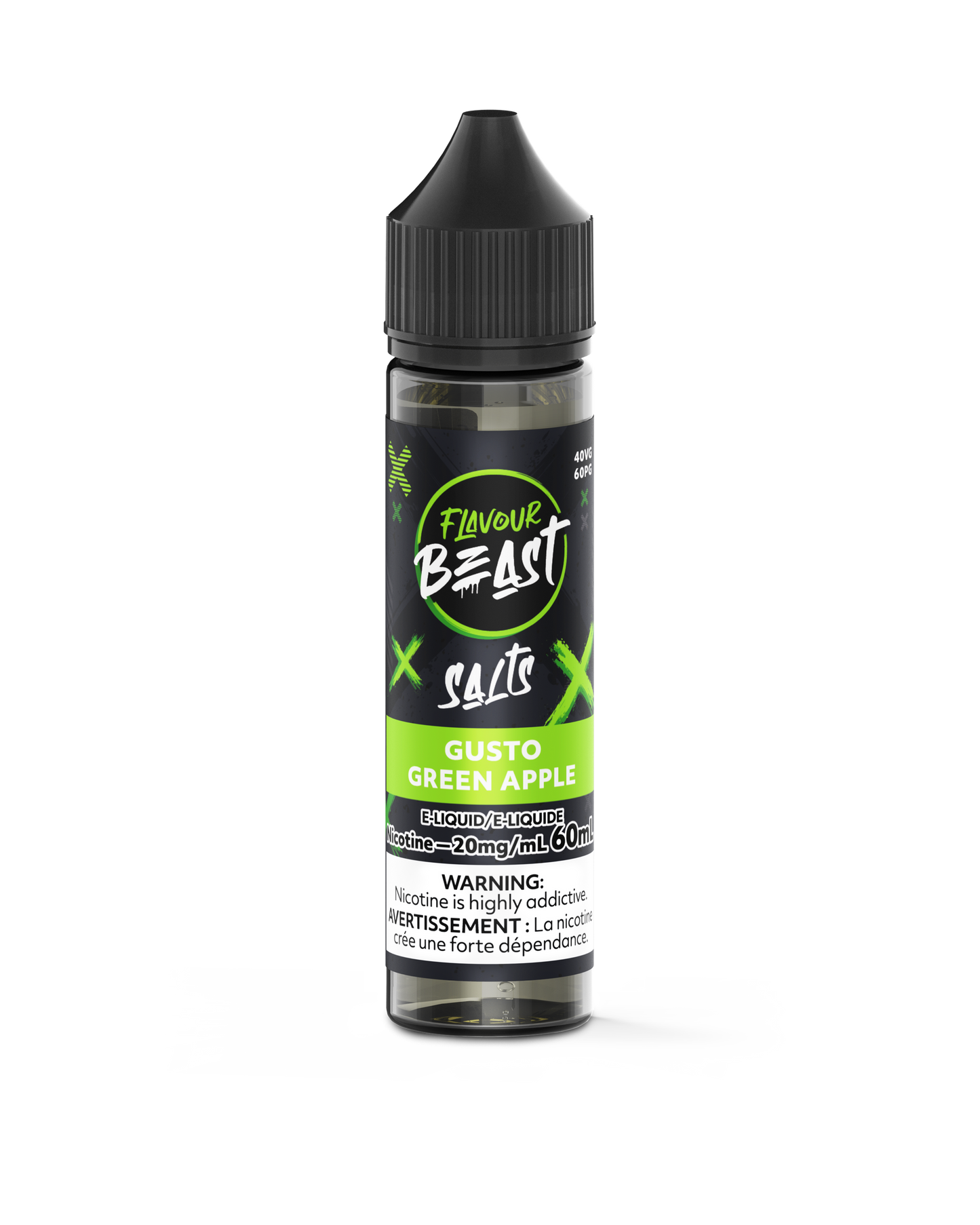 FLAVOUR BEAST 60ML GUSTO GREEN APPLE 20MG