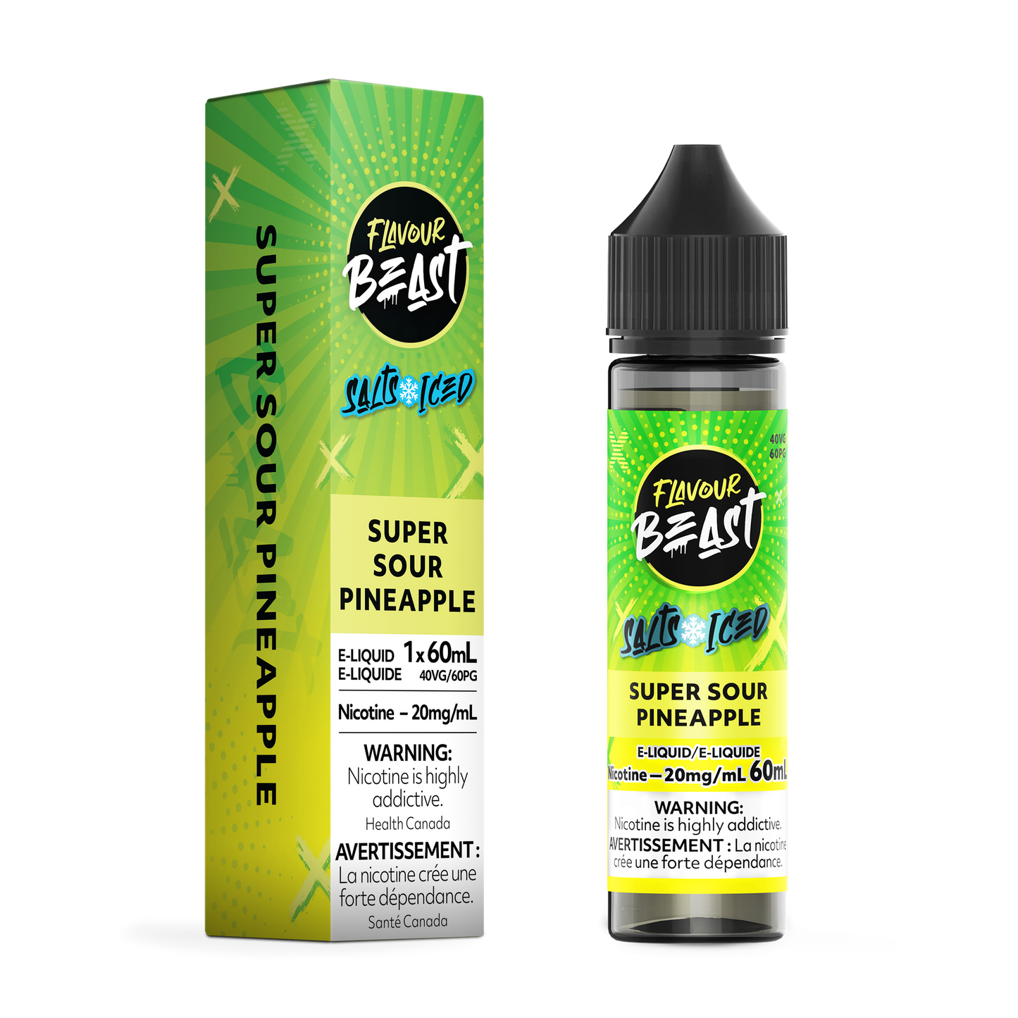 FLAVOUR BEAST 60ML SUPER SOUR PINEAPPLE ICED 20MG