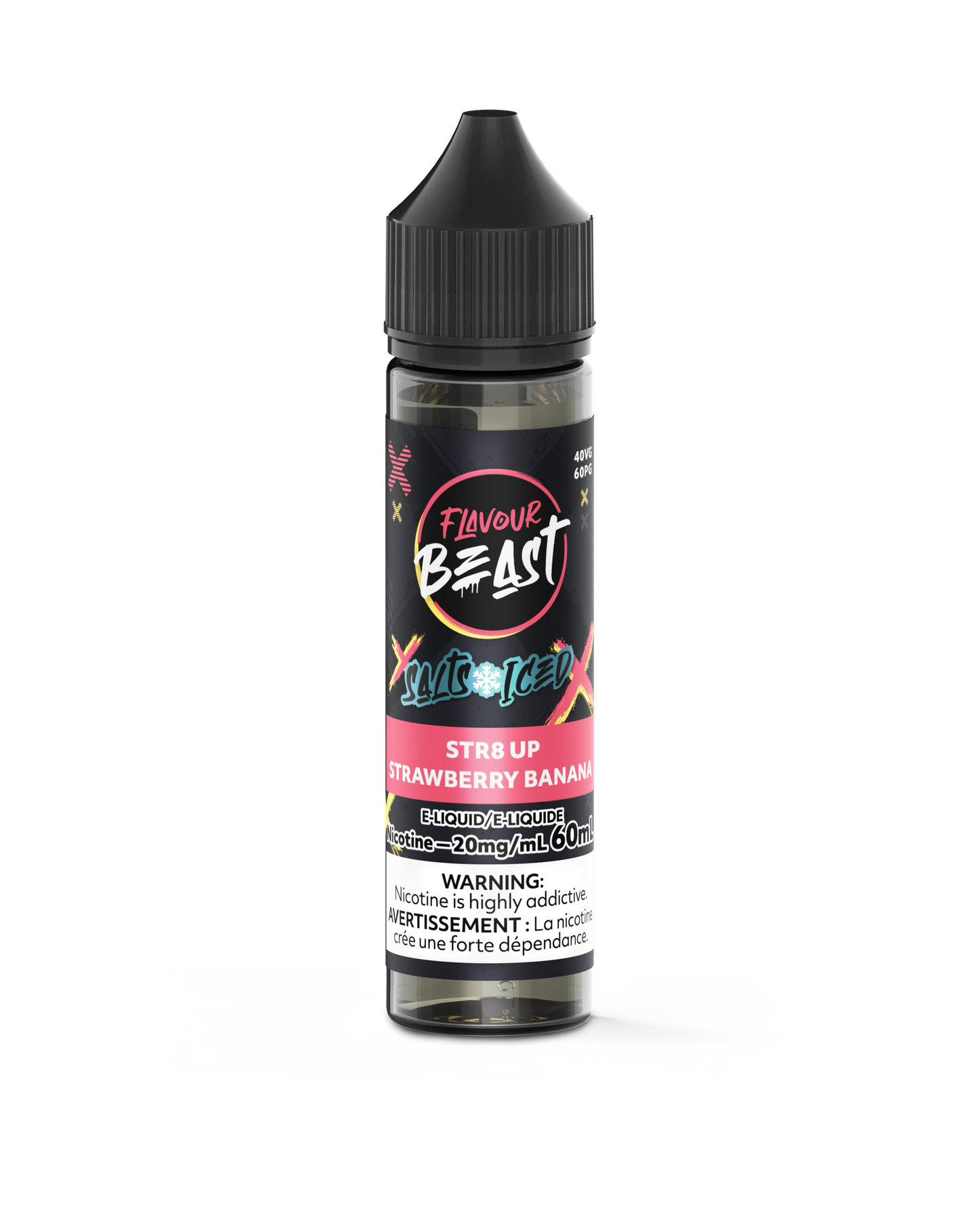 FLAVOUR BEAST 60ML STR8 UP STRAWBERRY BANANA ICE 20MG