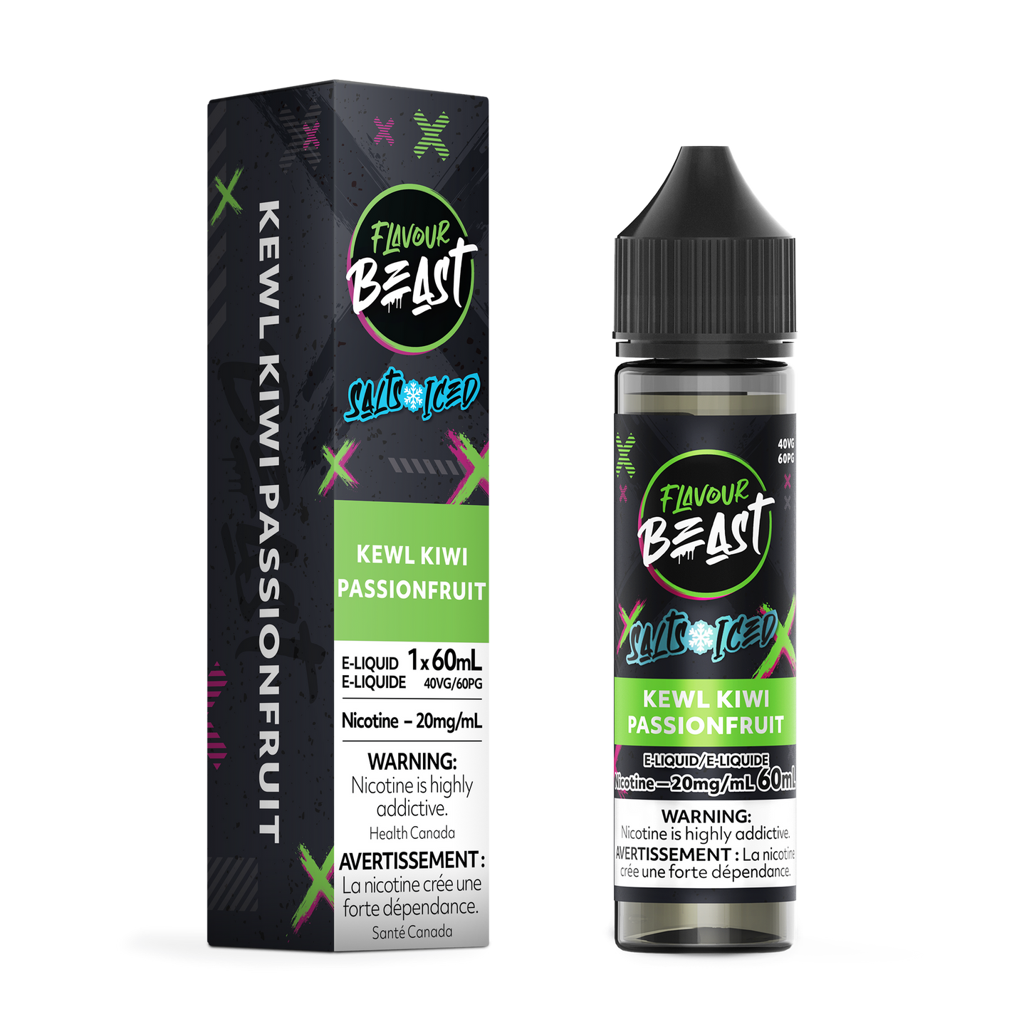 FLAVOUR BEAST 60ML KEWL KIWI PASSIONFRUIT ICED 20MG