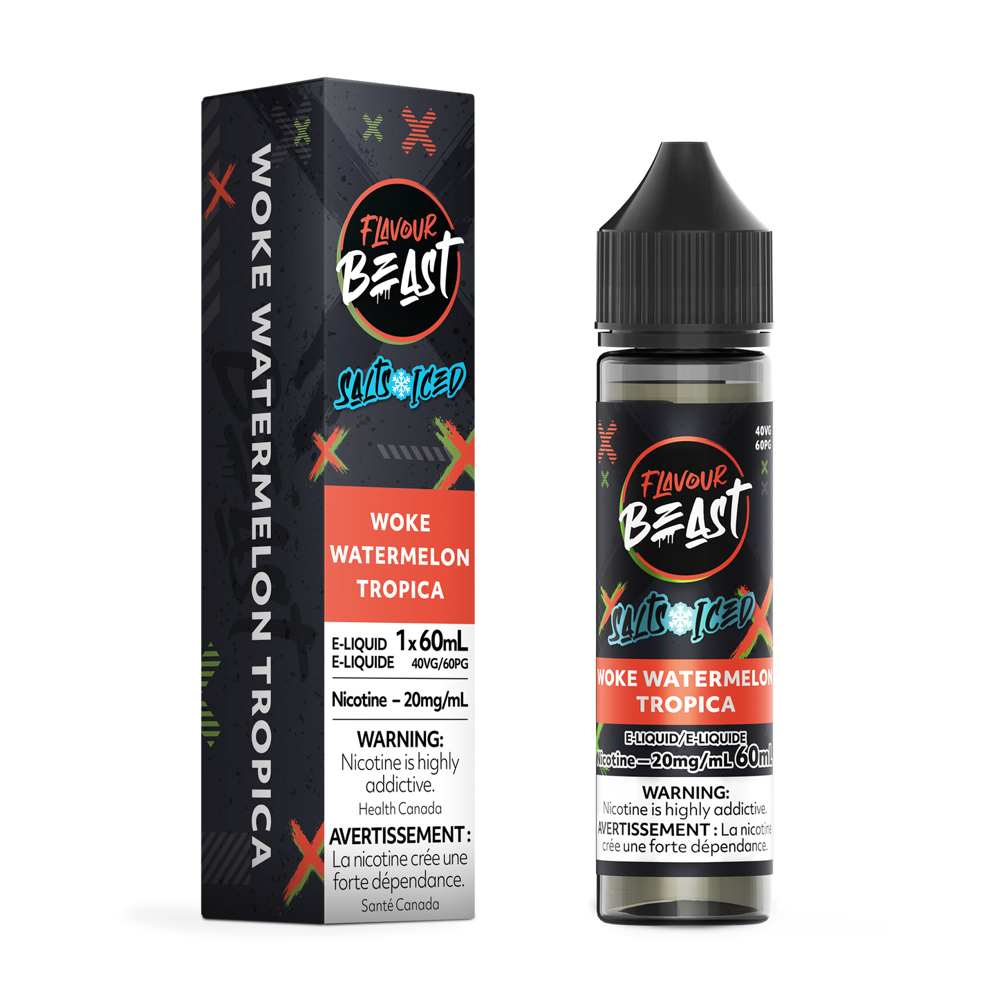 FLAVOUR BEAST 60ML WOKE WATERMELON TROPICA ICED 20MG