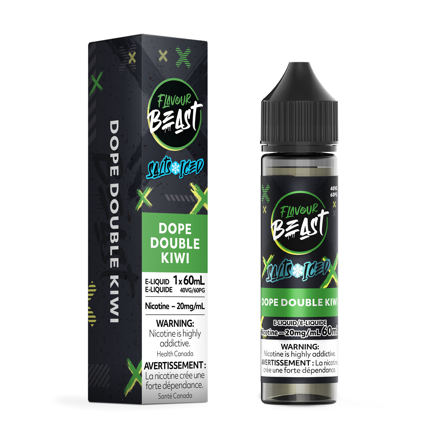 FLAVOUR BEAST 60ML DOPE DOUBLE KIWI ICED 20MG