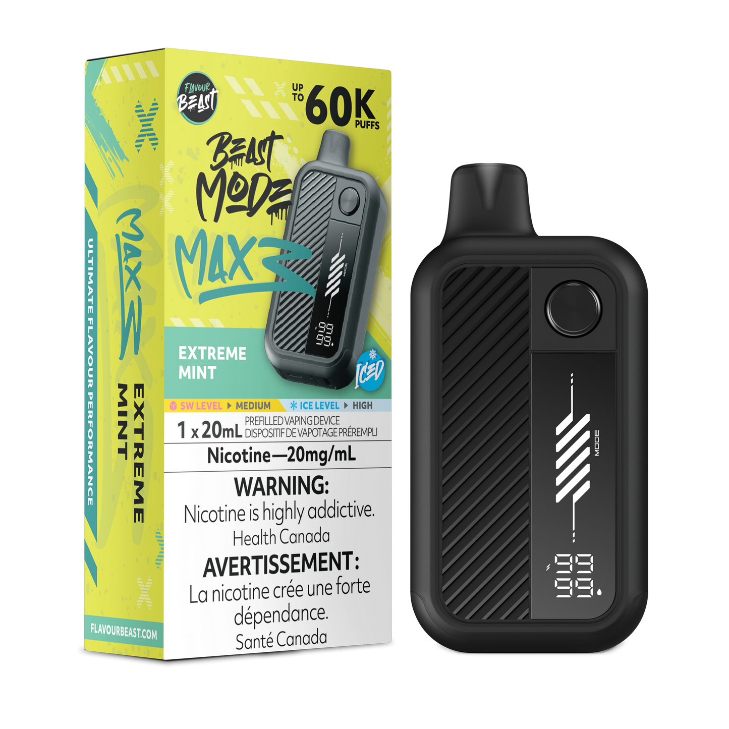 BEAST MODE MAX 3 60K EXTREME MINT ICED 20MG