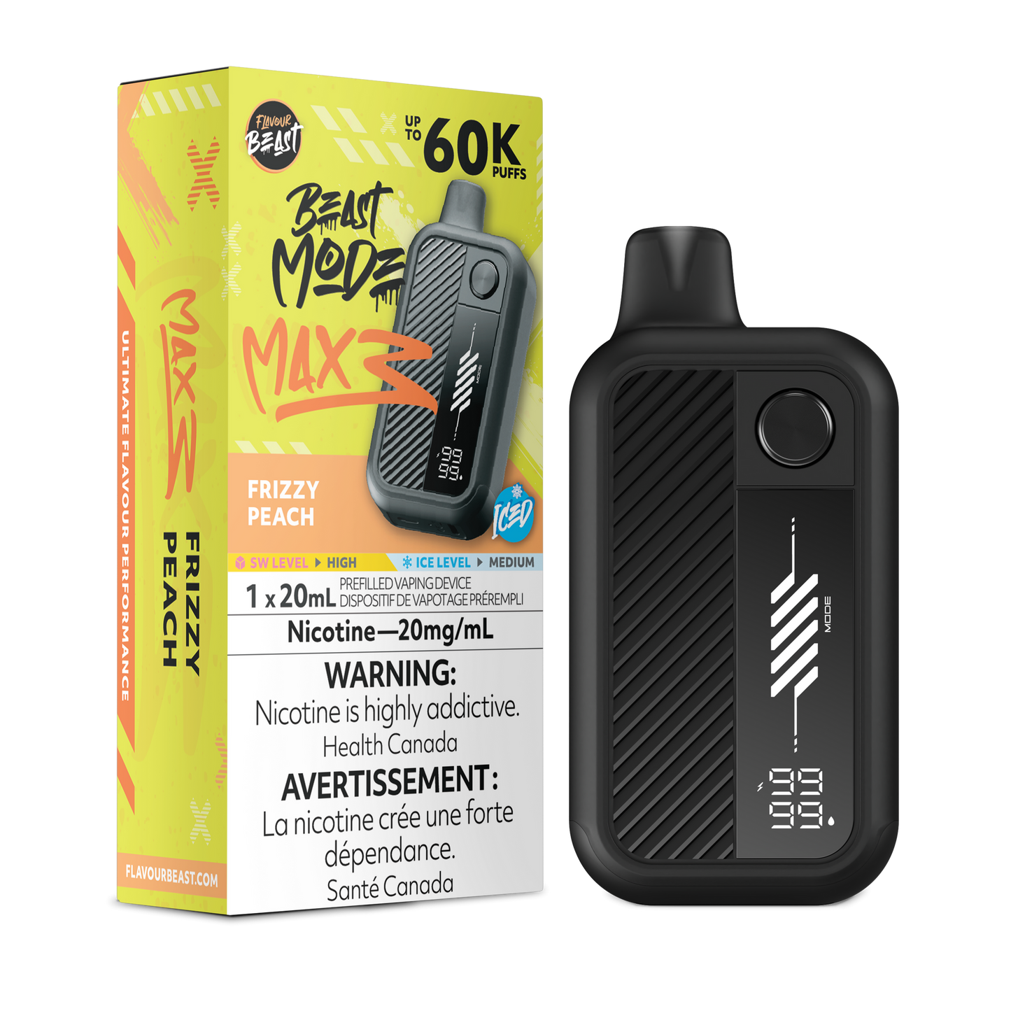BEAST MODE MAX 3 60K FRIZZY PEACH ICED 20MG
