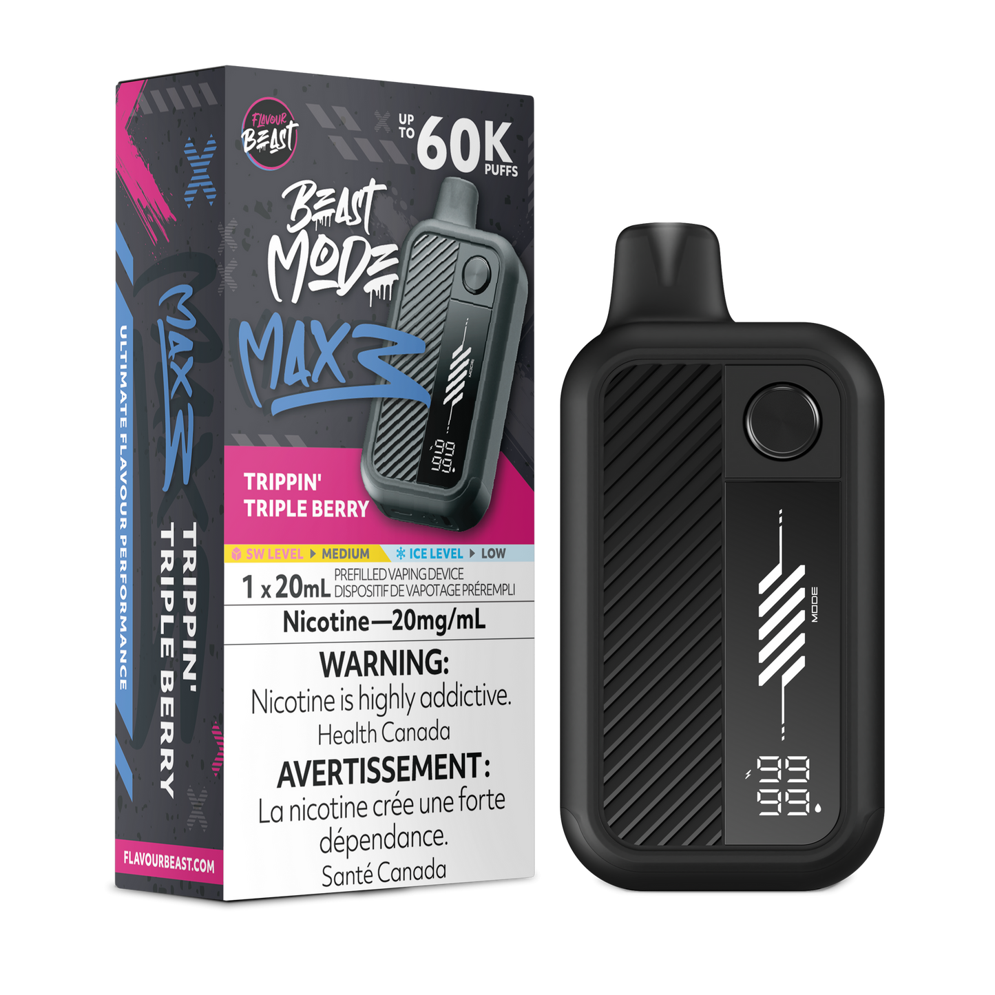 BEAST MODE MAX 3 60K TRIPPIN’ TRIPLE BERRY 20MG