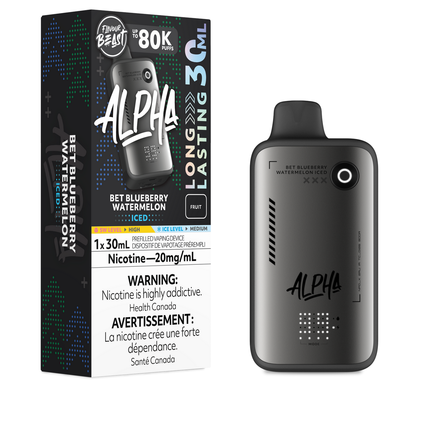 FLAVOUR BEAST ALPHA 80K BET BLUEBERRY WATERMELON ICED 20MG