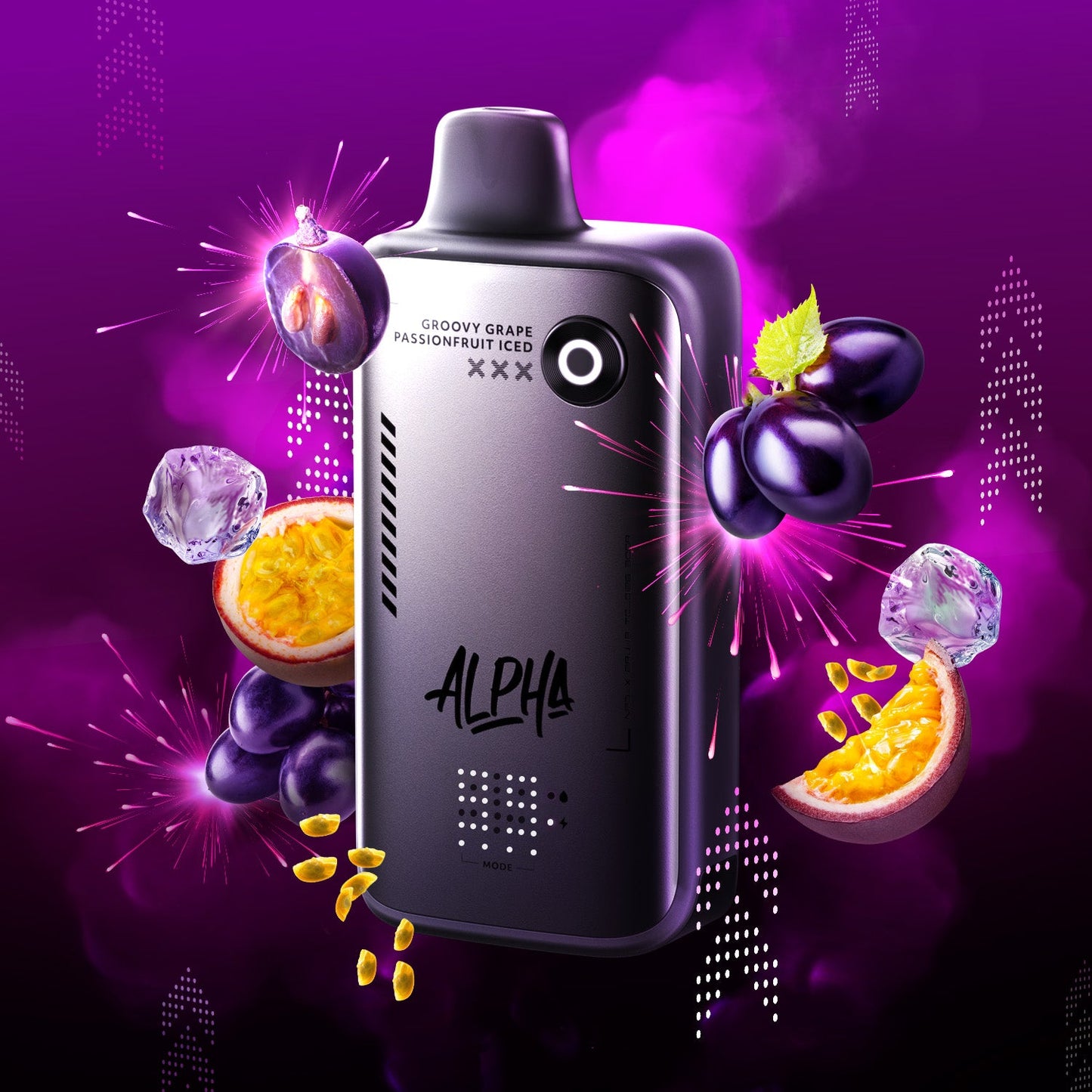 FLAVOUR BEAST ALPHA 80K GROOVY GRAPE PASSIONFRUIT ICED 20MG