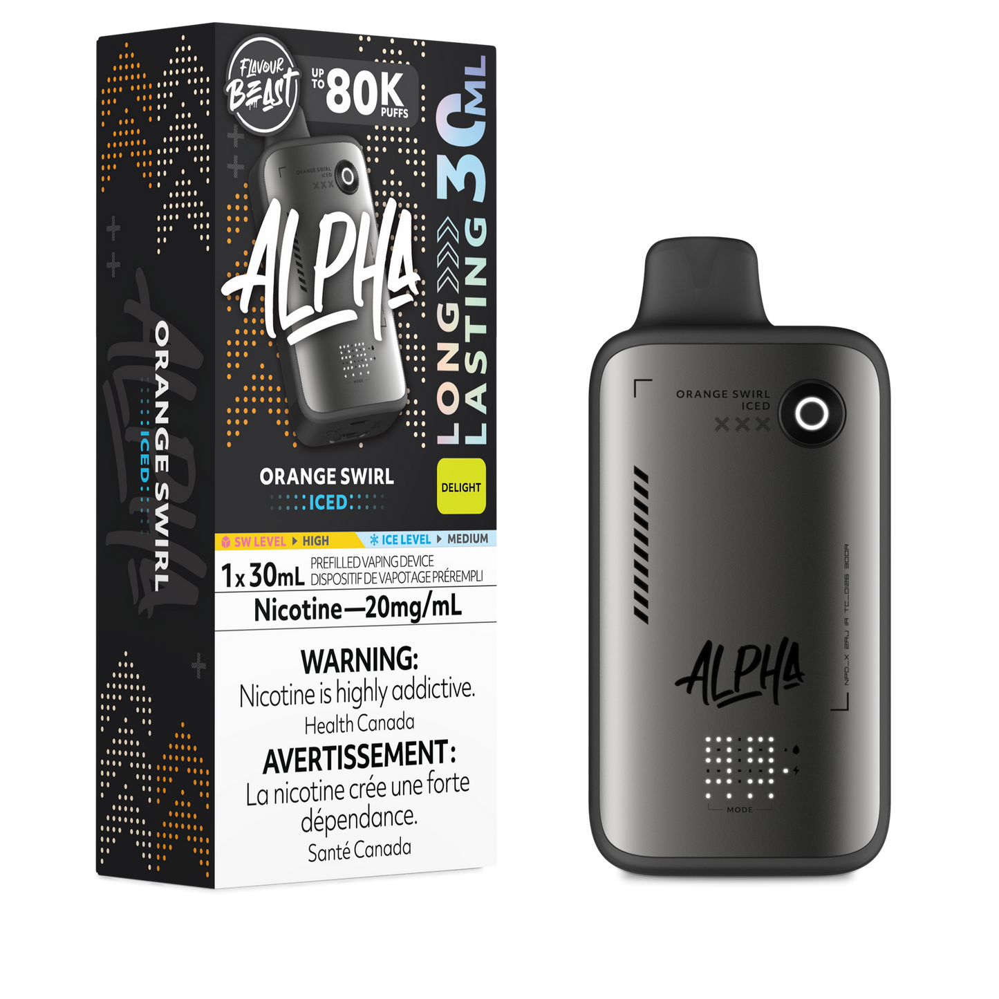 FLAVOUR BEAST ALPHA 80K ORANGE SWIRL ICED 20MG