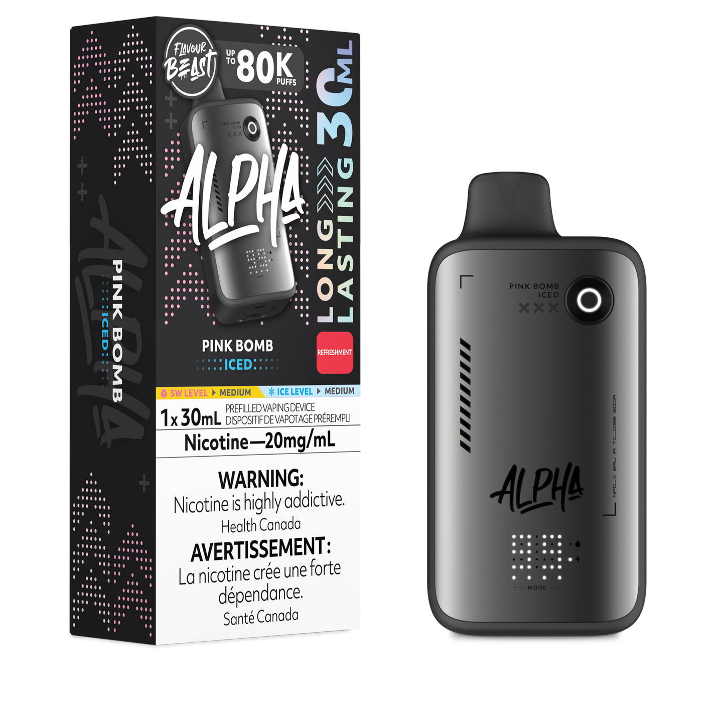 FLAVOUR BEAST ALPHA 80K PINK BOMB ICED 20MG