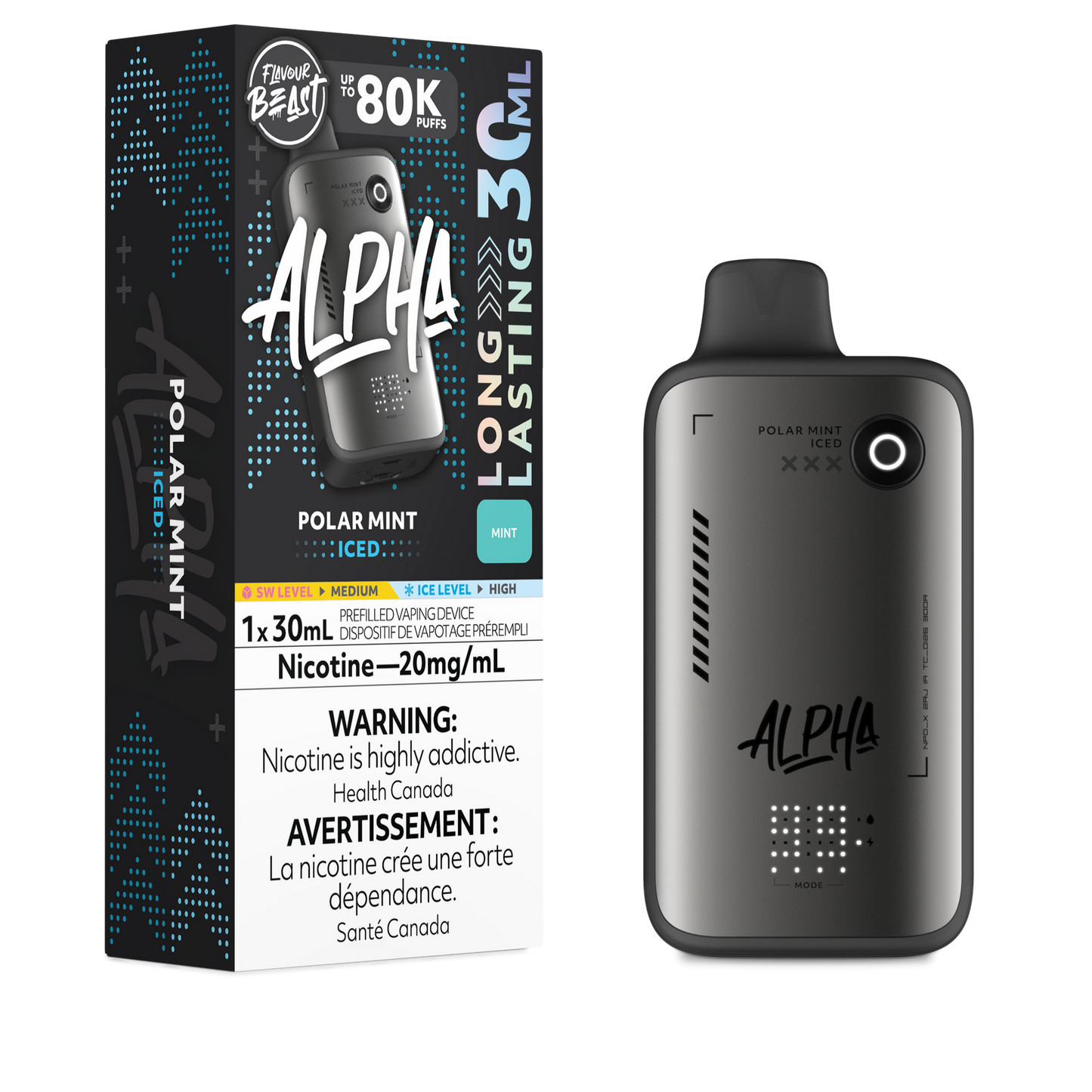 FLAVOUR BEAST ALPHA 80K POLAR MINT ICED 20MG