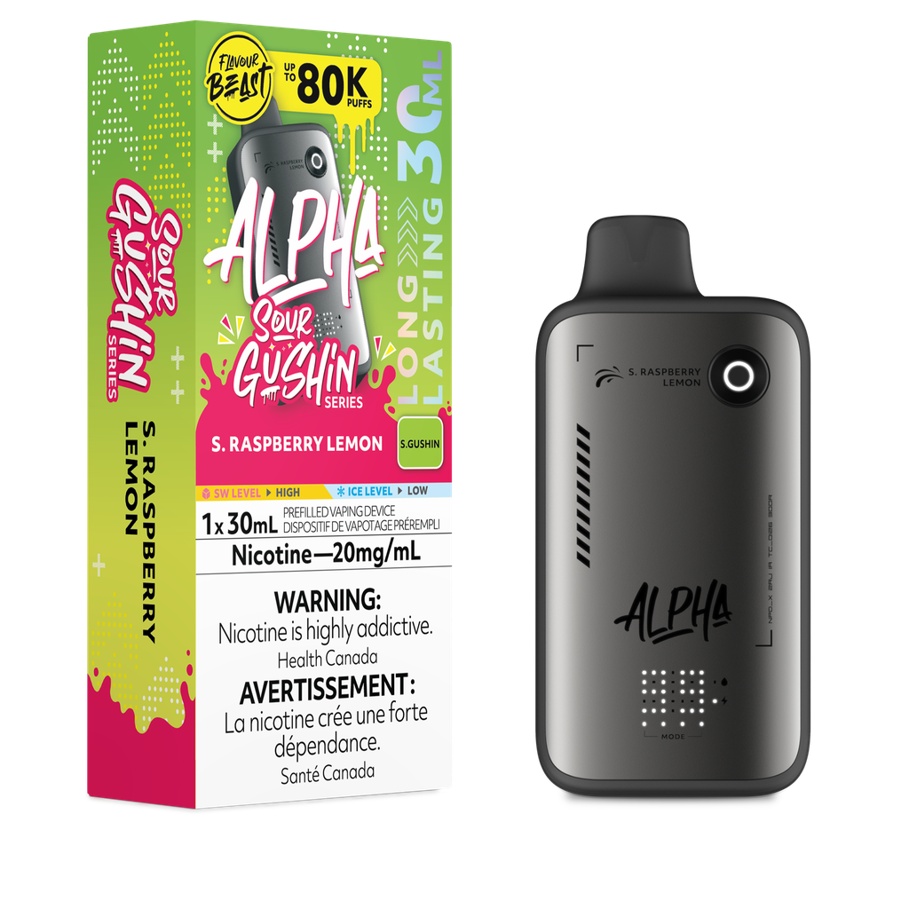 FLAVOUR BEAST ALPHA 80K SOUR GUSHIN’ S.RASPBERRY LEMON 20MG