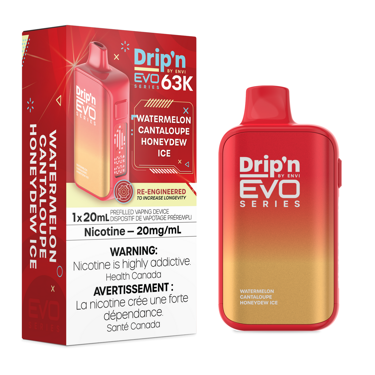 DRIP'N EVO 63K WATERMELON CANTALOUPE HONEYDEW ICED 20MG