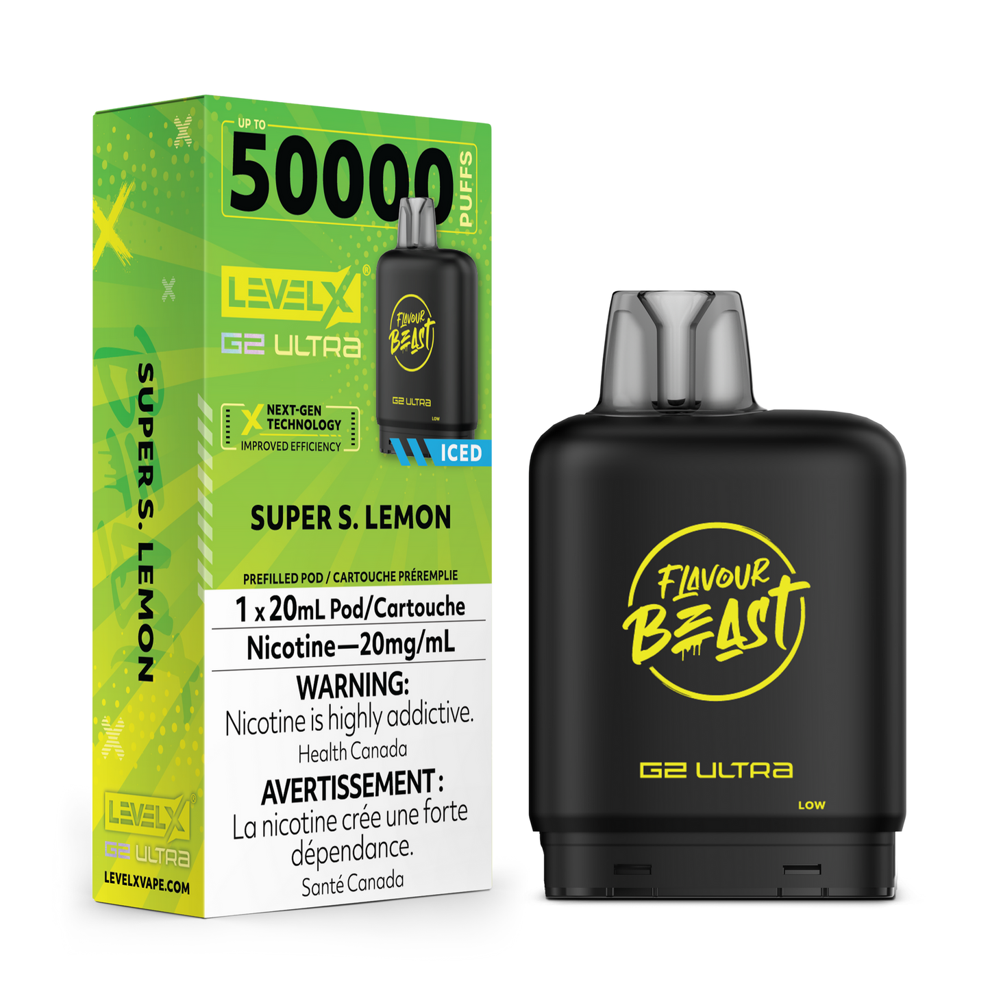 LEVEL X G2 ULTRA 50K SUPER S. LEMON ICED 20MG