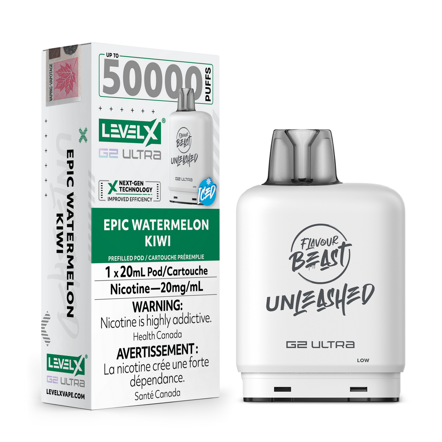 LEVEL X DRIP'N G2 ULTRA 50K EPIC WATERMELON KIWI ICE 20MG