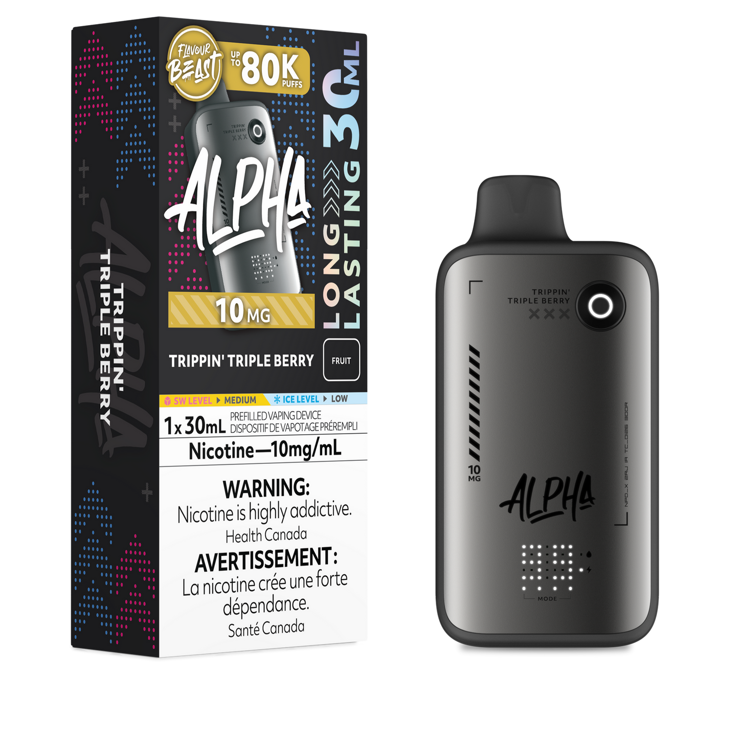 FLAVOUR BEAST ALPHA 80K TRIPPIN' TRIPLE BERRY 10MG