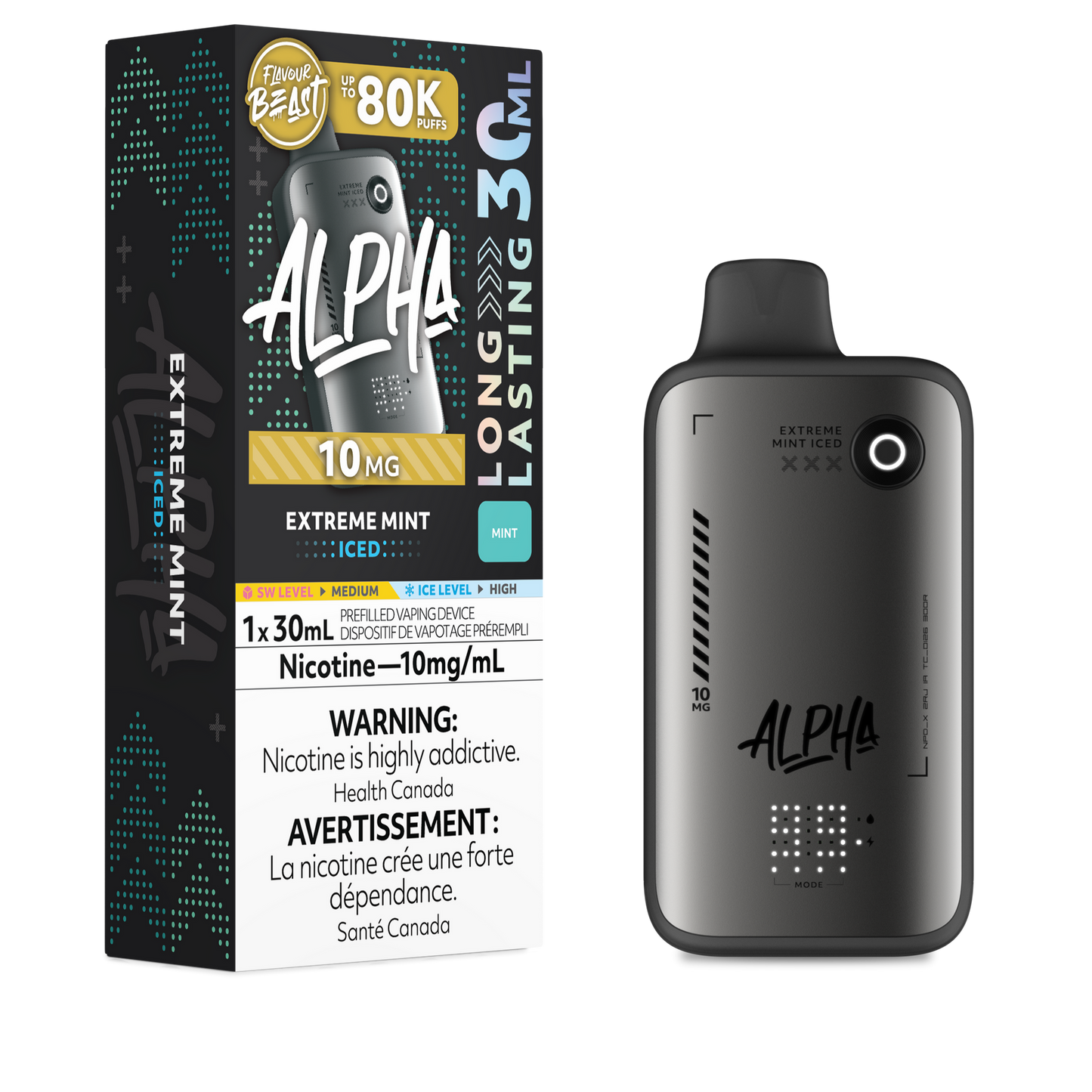 FLAVOUR BEAST ALPHA 80K EXTREME MINT ICED 10MG