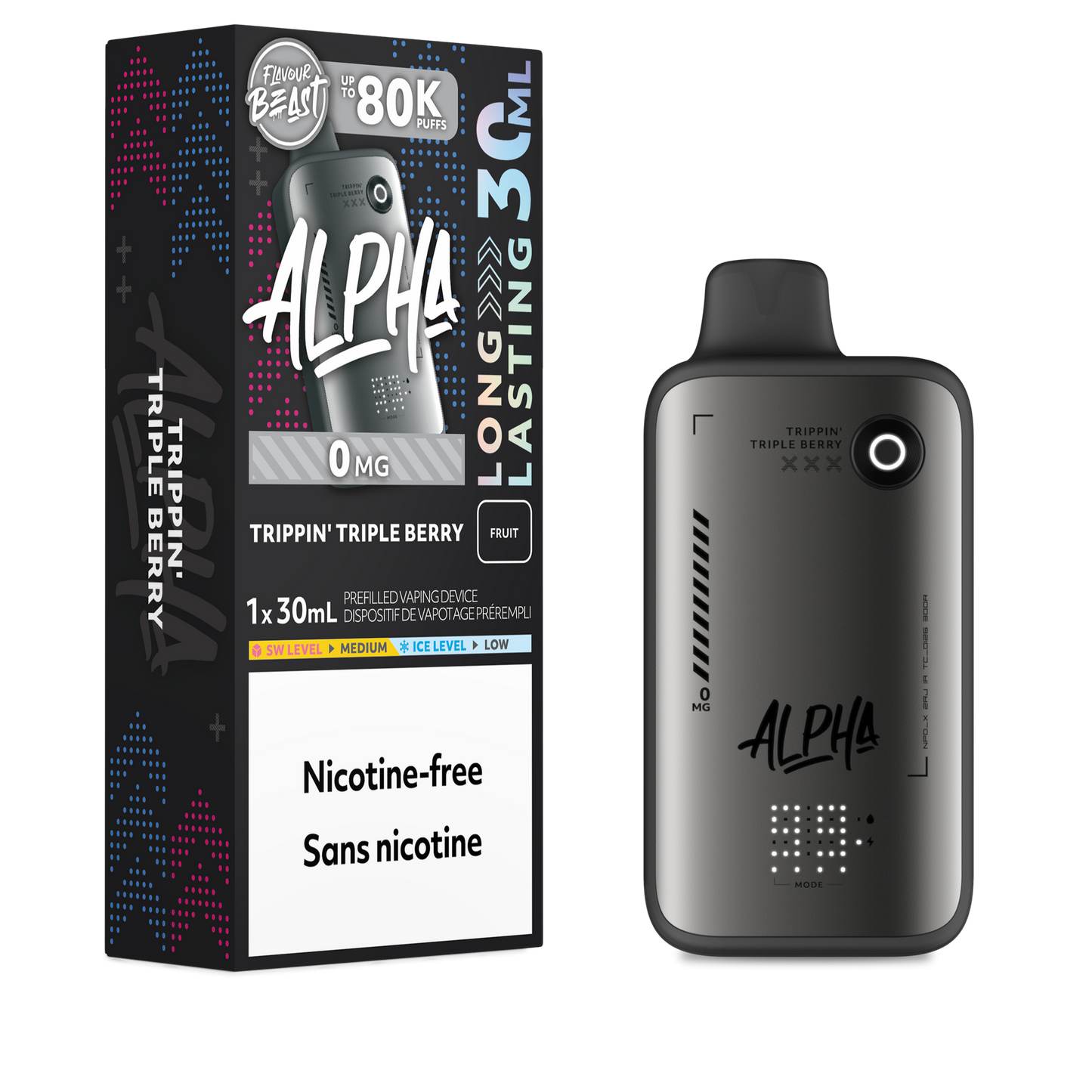 FLAVOUR BEAST ALPHA 80K TRIPPIN' TRIPLE BERRY 0MG-NICOTINE FREE