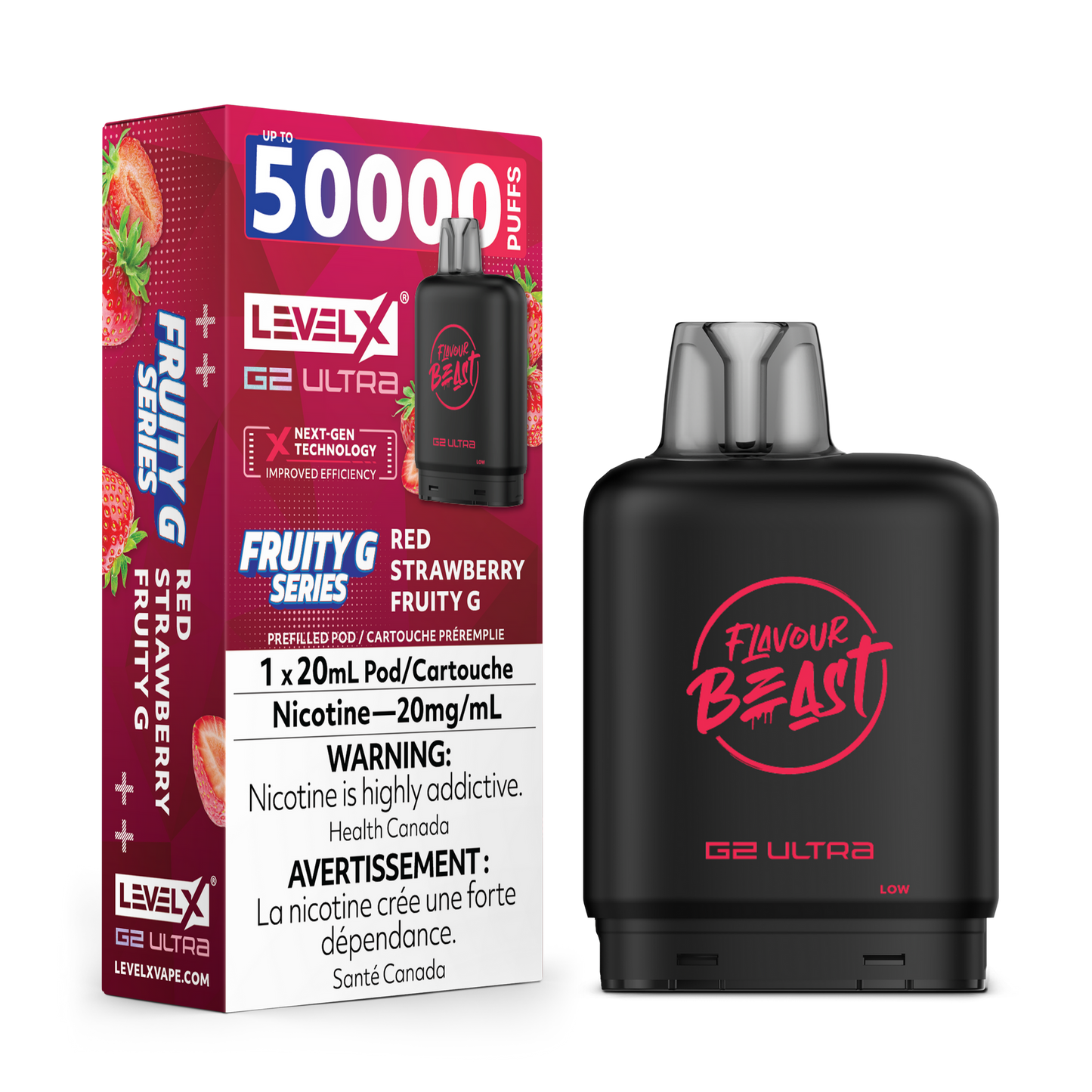 LEVEL X DRIP'N G2 ULTRA 50K RED STRAWBERRY FRUITY G 20MG