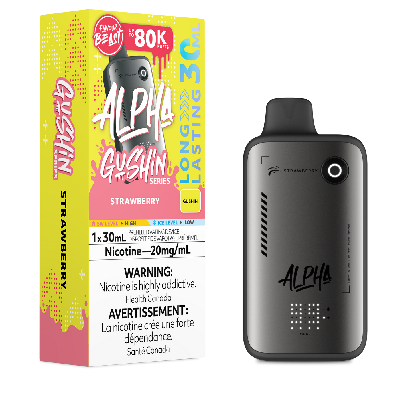 FLAVOUR BEAST ALPHA 80K GUSHIN’ STRAWBERRY 20MG