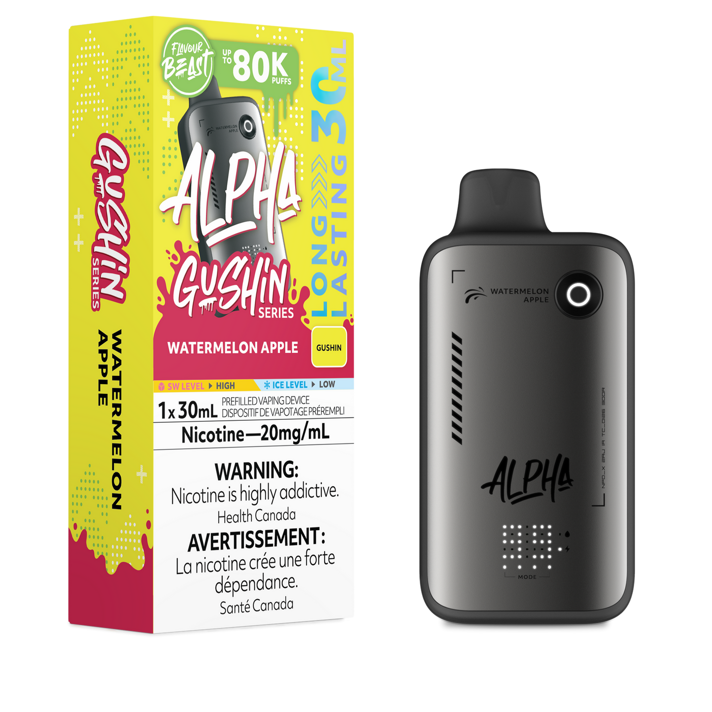 FLAVOUR BEAST ALPHA 80K GUSHIN’ WATERMELON APPLE 20MG