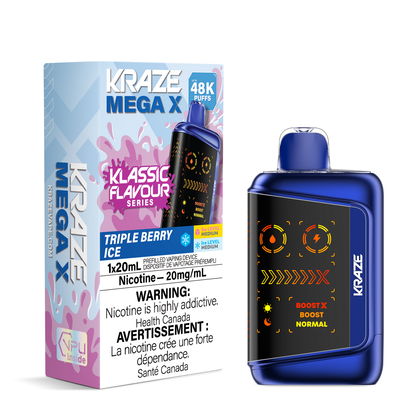 KRAZE MEGA X 48K TRIPLE BERRY ICE 20MG