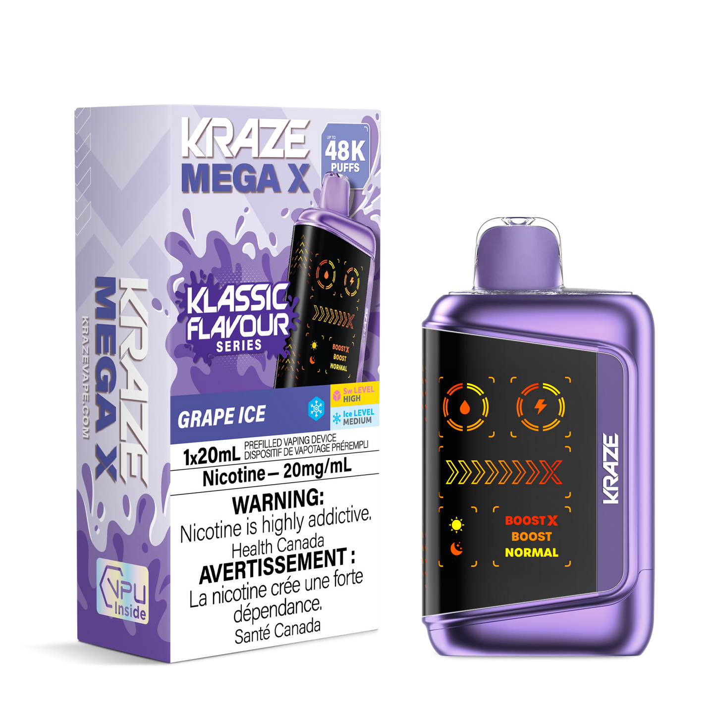 KRAZE MEGA X 48K GRAPE ICE 20MG