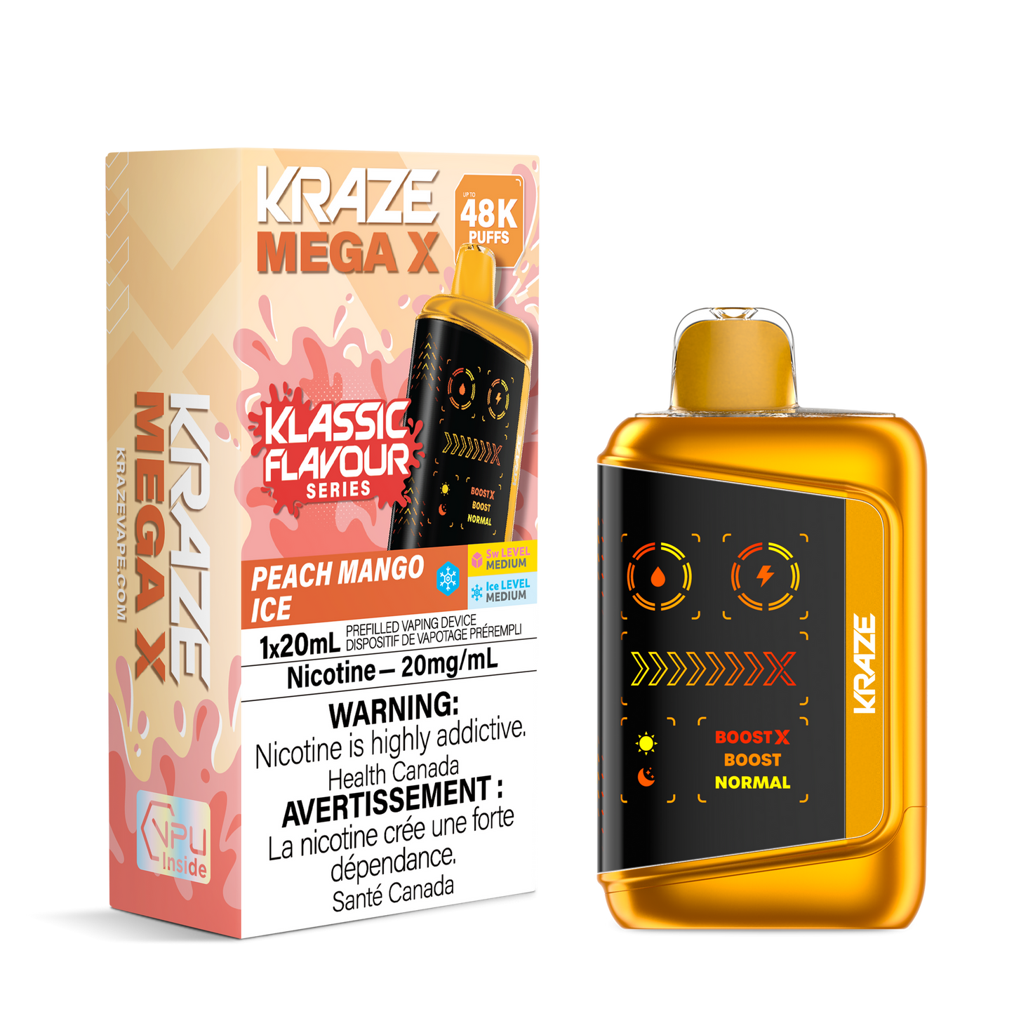 KRAZE MEGA X 48K PEACH MANGO ICE 20MG