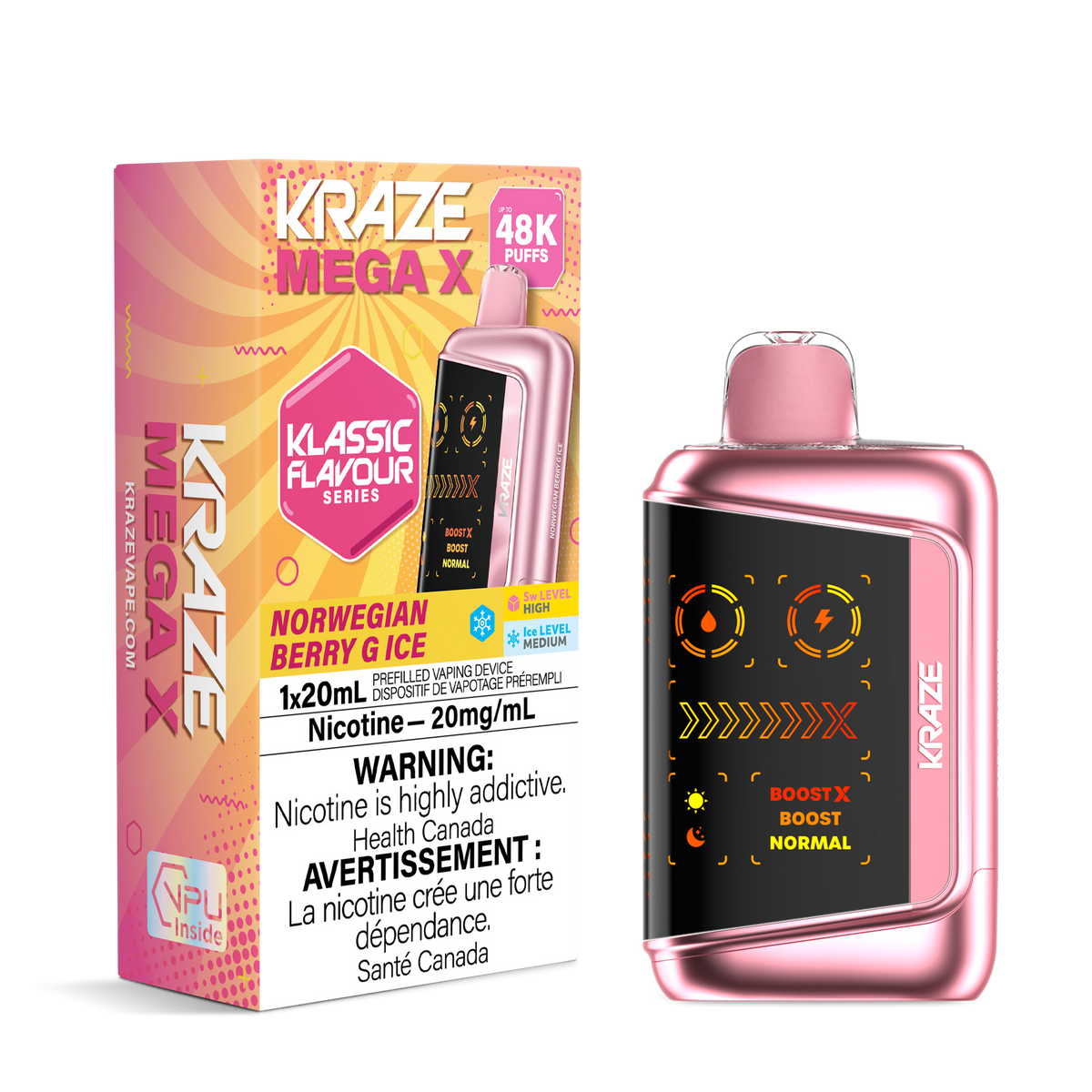 KRAZE MEGA X 48K NORWEGIAN BERRY G ICE 20MG