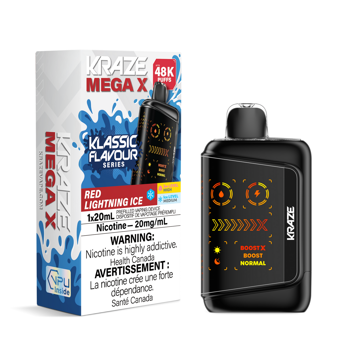 KRAZE MEGA X 48K RED LIGHTNING ICE 20MG