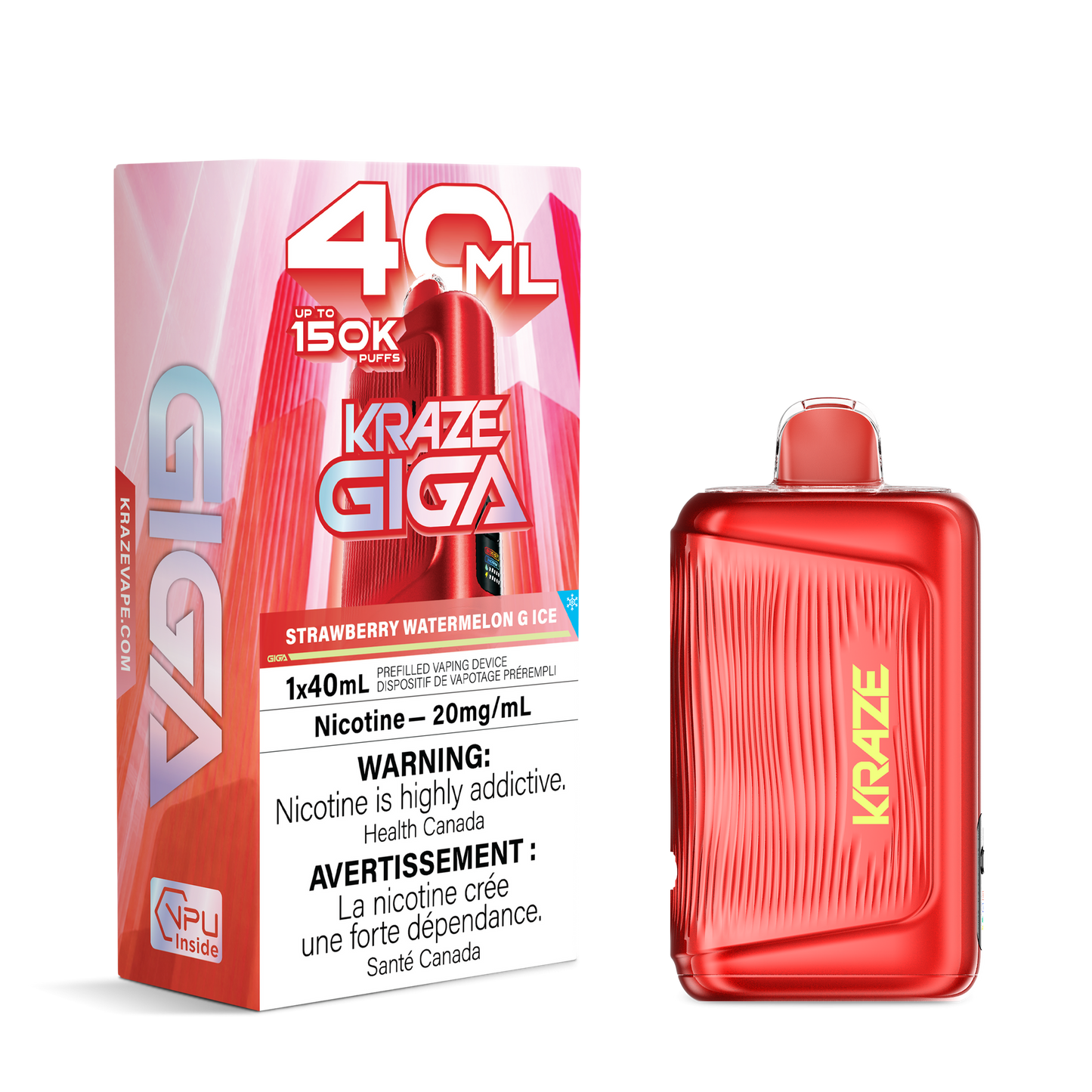 KRAZE GIGA 150K STRAWBERRY WATERMELON G ICE 20MG