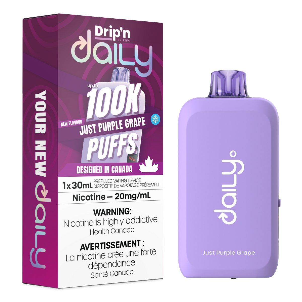 DRIP'N DAILY 100K JUST PURPLE GRAPE  20MG