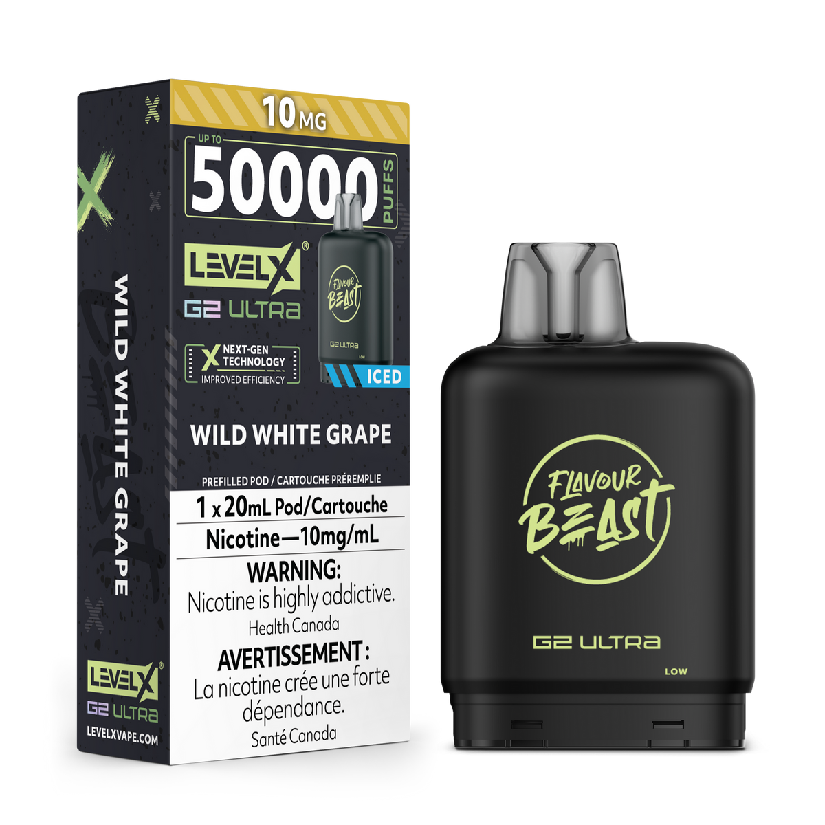 LEVEL X G2 ULTRA 50K WILD WHITE GRAPE ICED 10MG